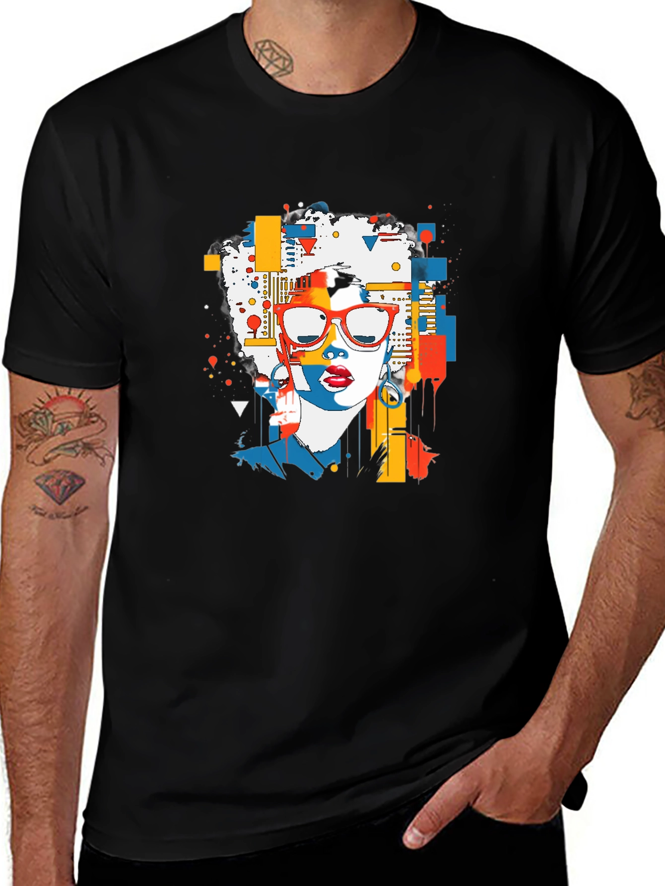 Variant 22 of Abstract Afro Woman Graphic Tee - Stylish Pop Art T-Shirt