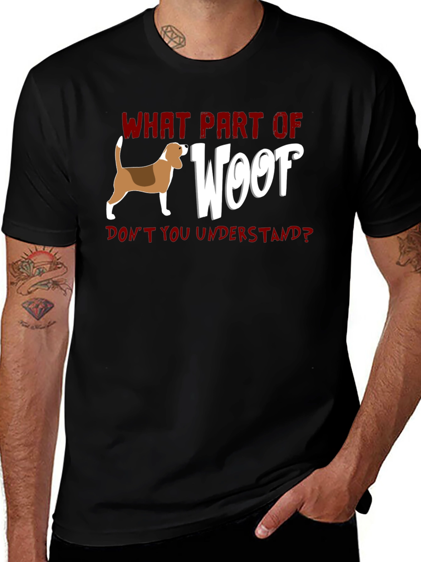 Variant 16 of Woof Dog Graphic Print T-Shirt