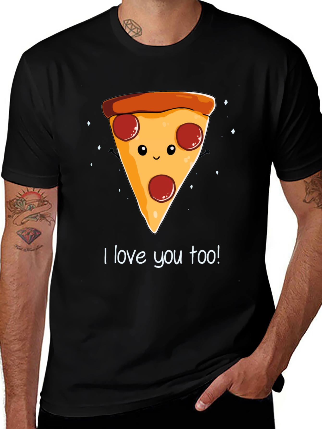 Variant 29 of I Love You Too Pizza Graphic Tee