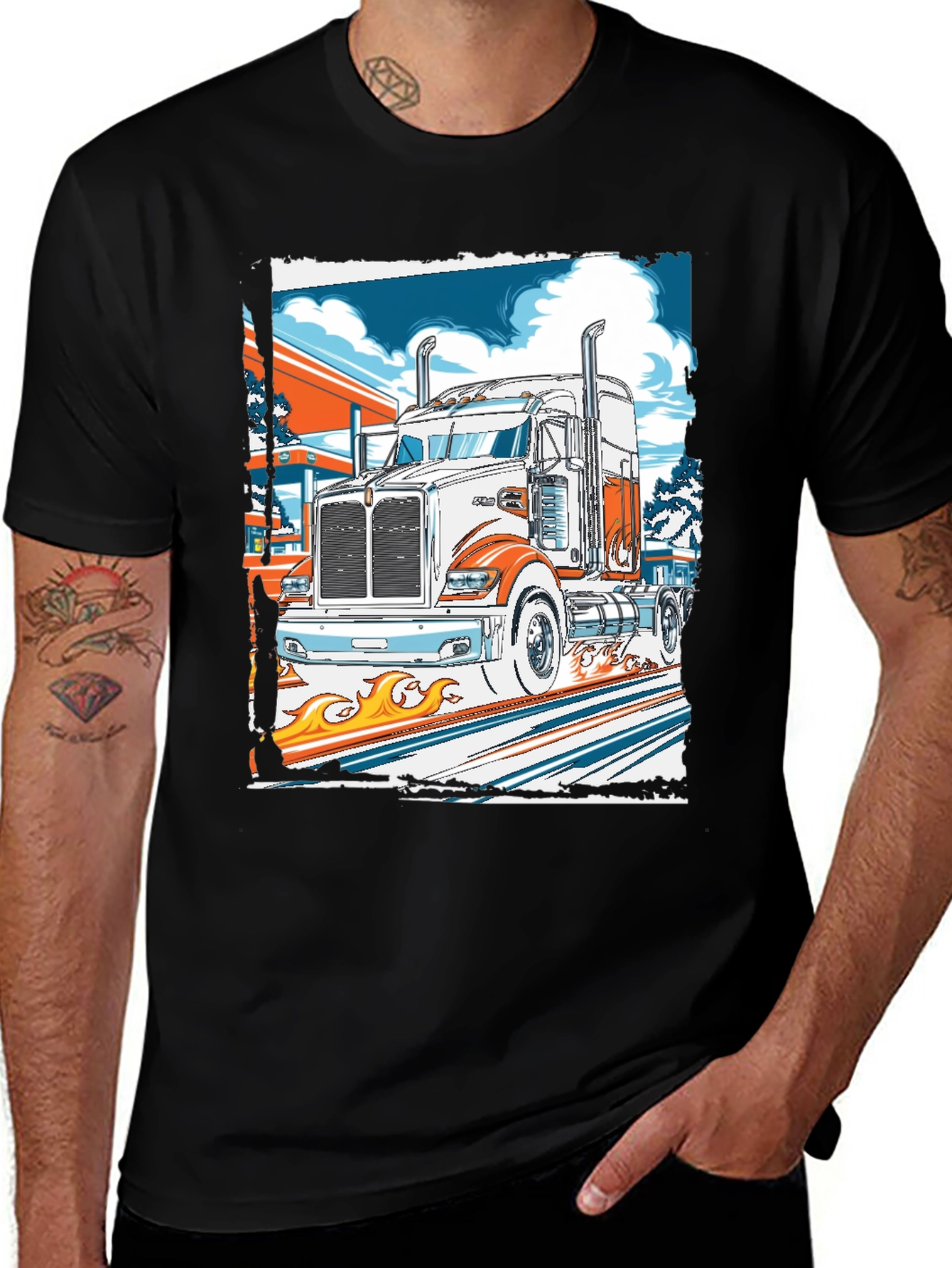Variant 2 of Truck Graphic Print Tee