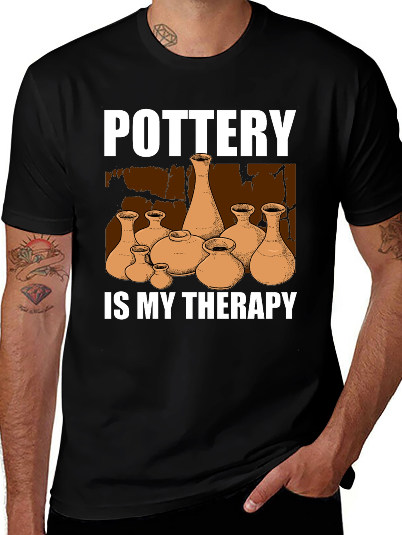 Variant 6 of Pottery is My Therapy T-Shirt, Unique Design