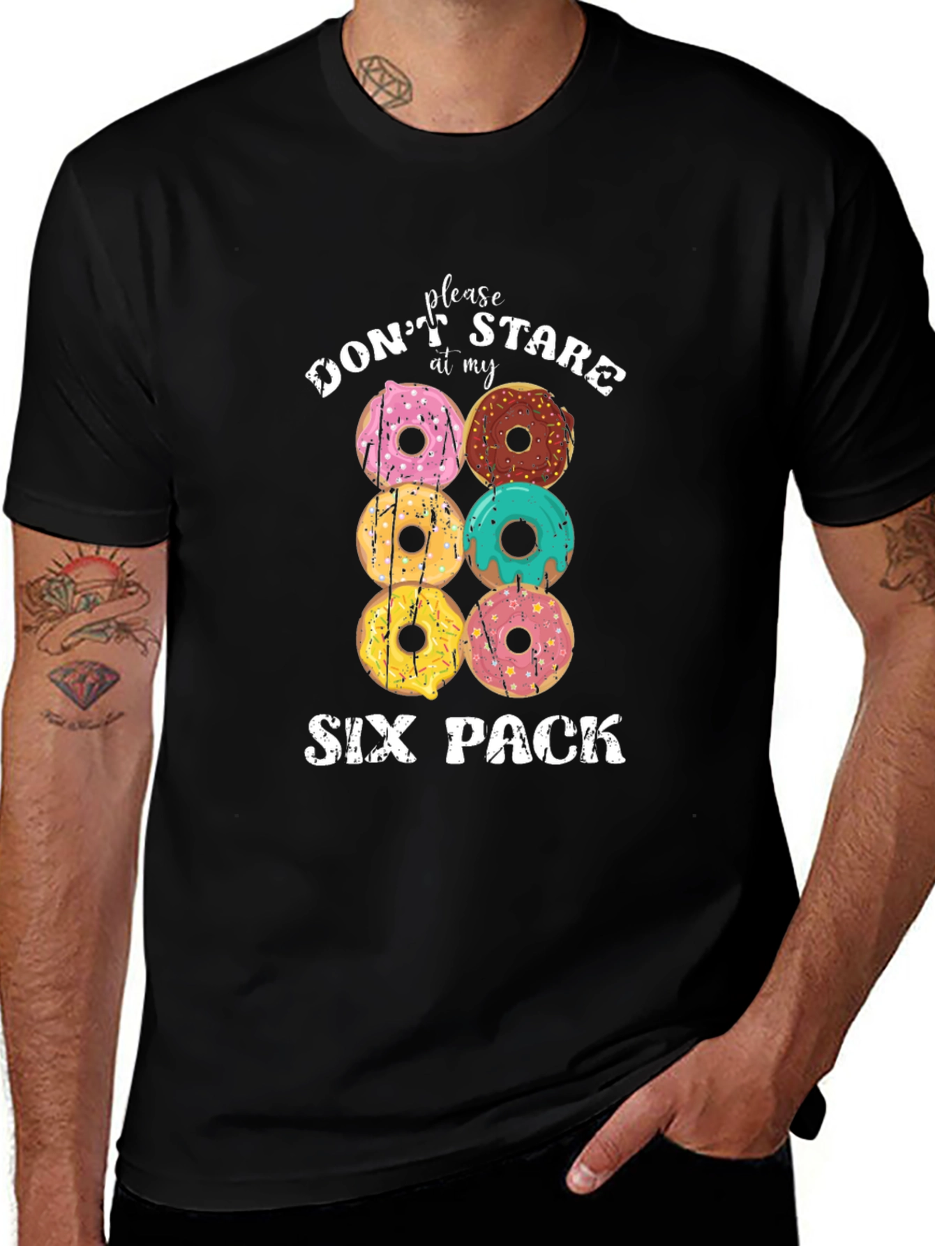 Variant 25 of Donut Six Pack T-Shirt Funny Gym Tee