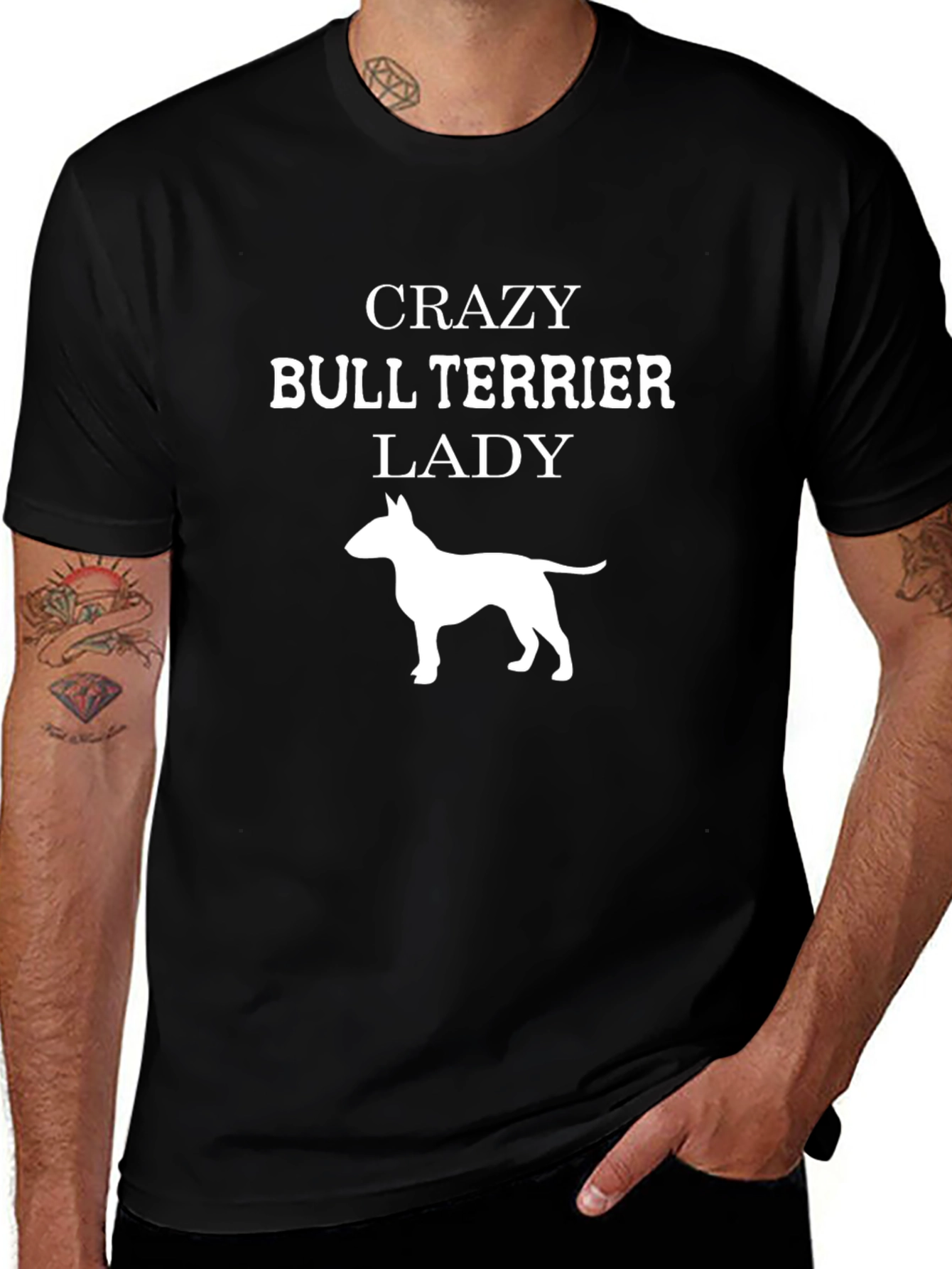 Variant 17 of Crazy Bull Terrier Lady T-Shirt