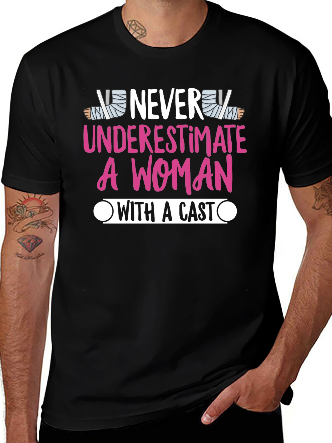 Variant 19 of Never Underestimate A Woman With A Cast T-Shirt