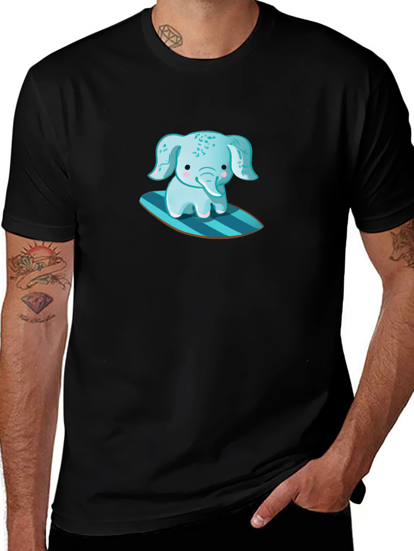 Variant 28 of Surfing Elephant Graphic Tee