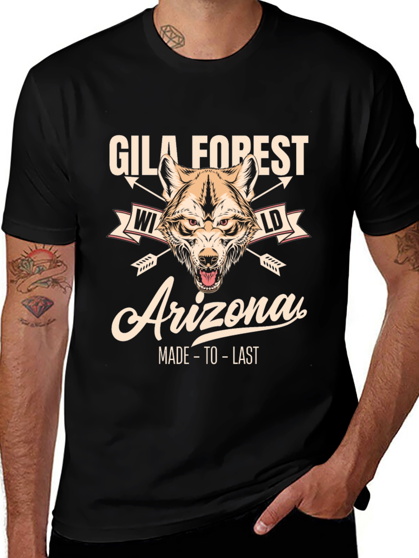 Variant 4 of Gila Forest Arizona Wolf Graphic Tee