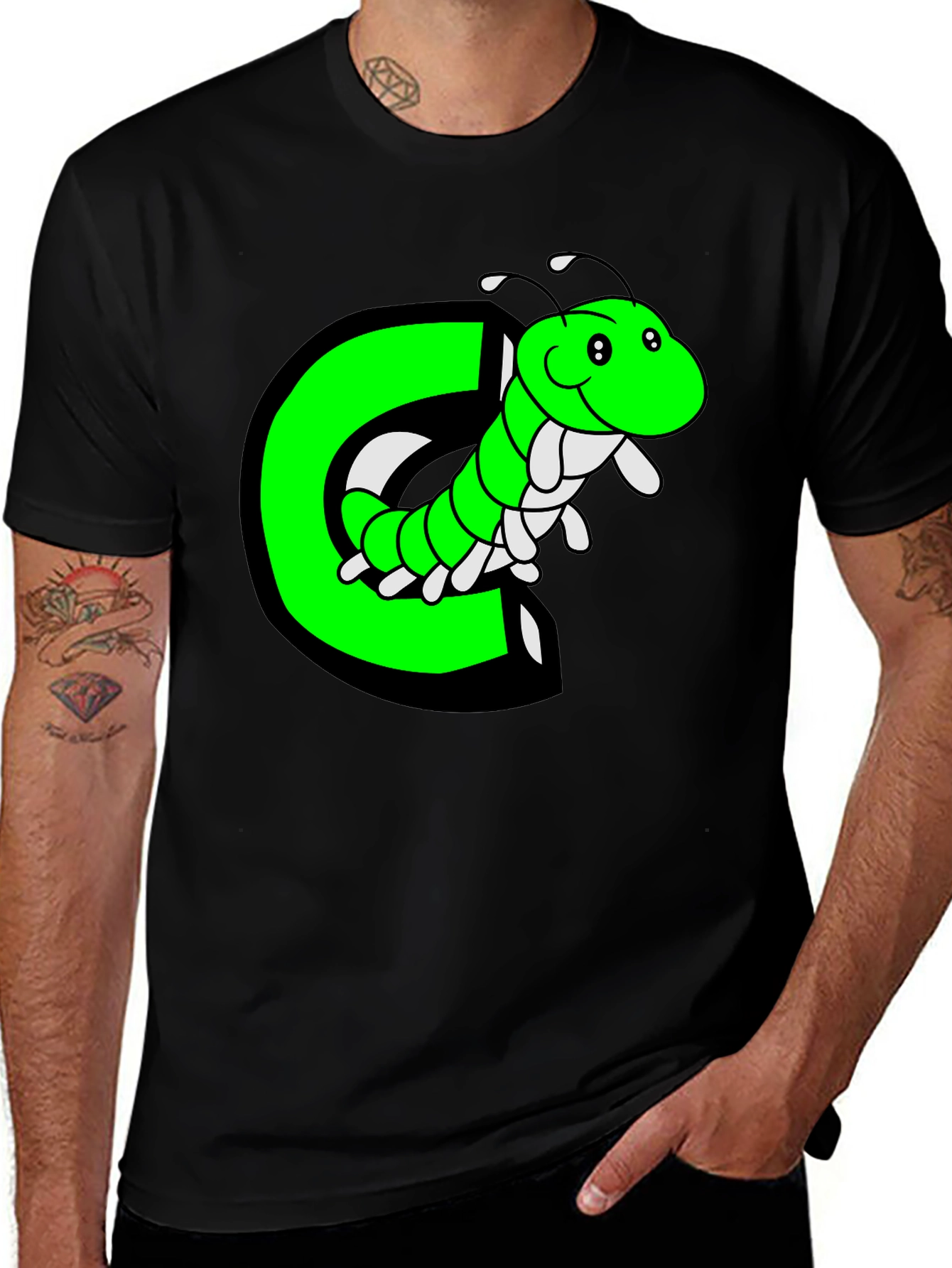 Variant 7 of Caterpillar 'C' Graphic Black T-Shirt
