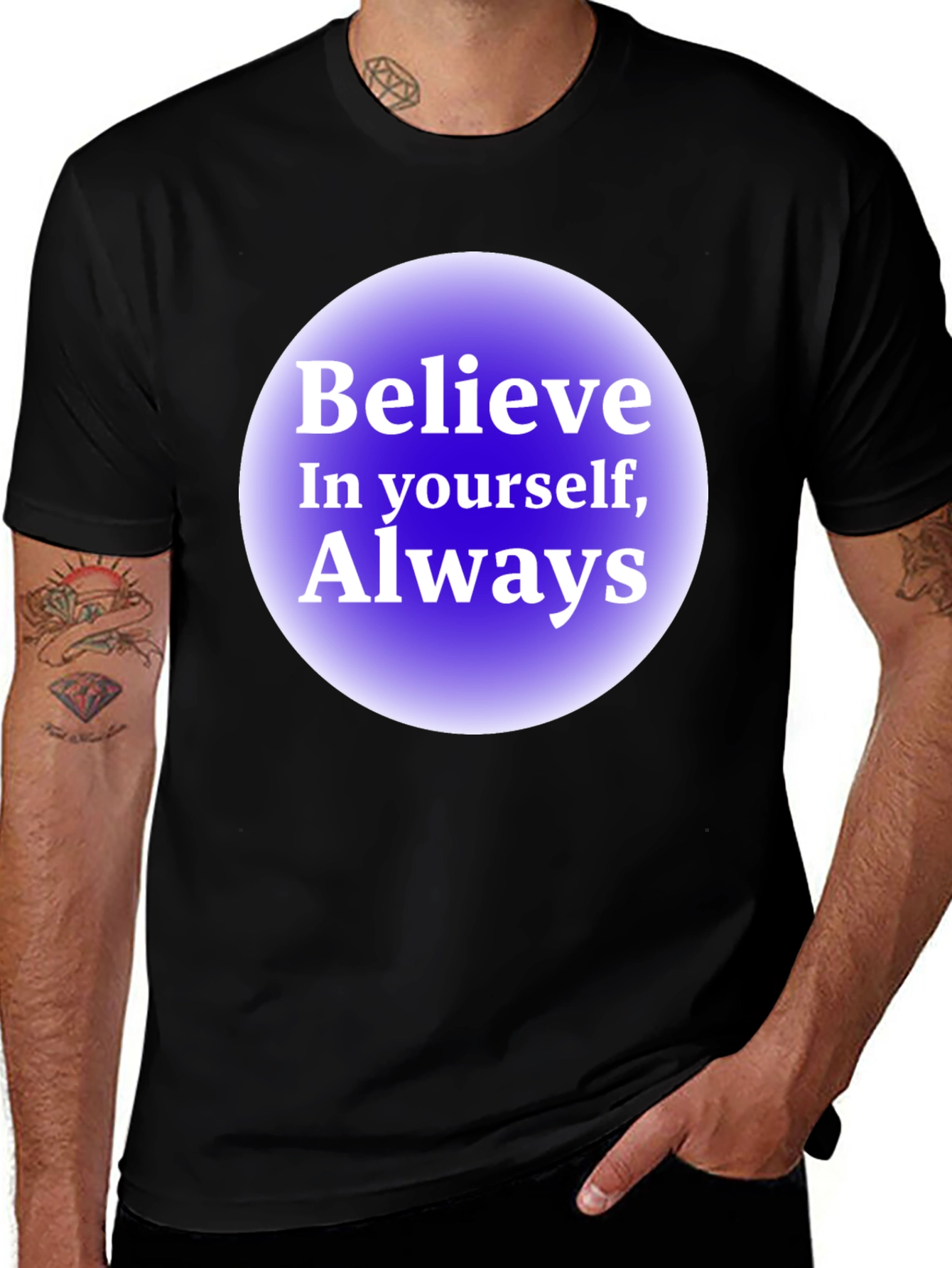 Variant 25 of Believe In Yourself T-Shirt - Motivational Black Tee