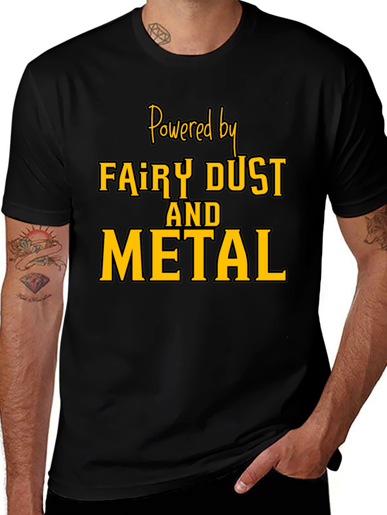 Variant 28 of Powered by Fairy Dust & Metal - Black Tee