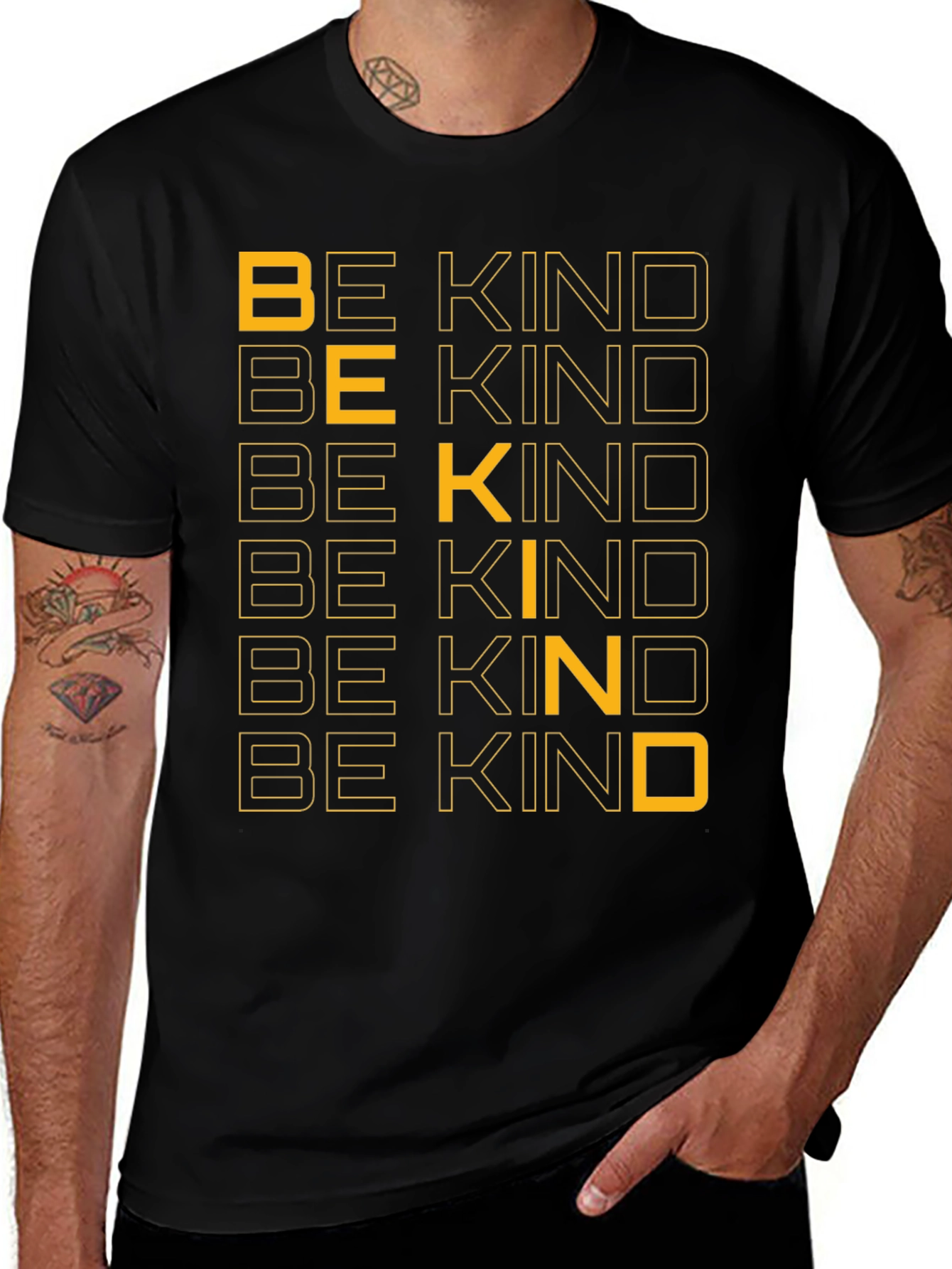 Variant 23 of Be Kind Graphic Print Crew Neck T-Shirt