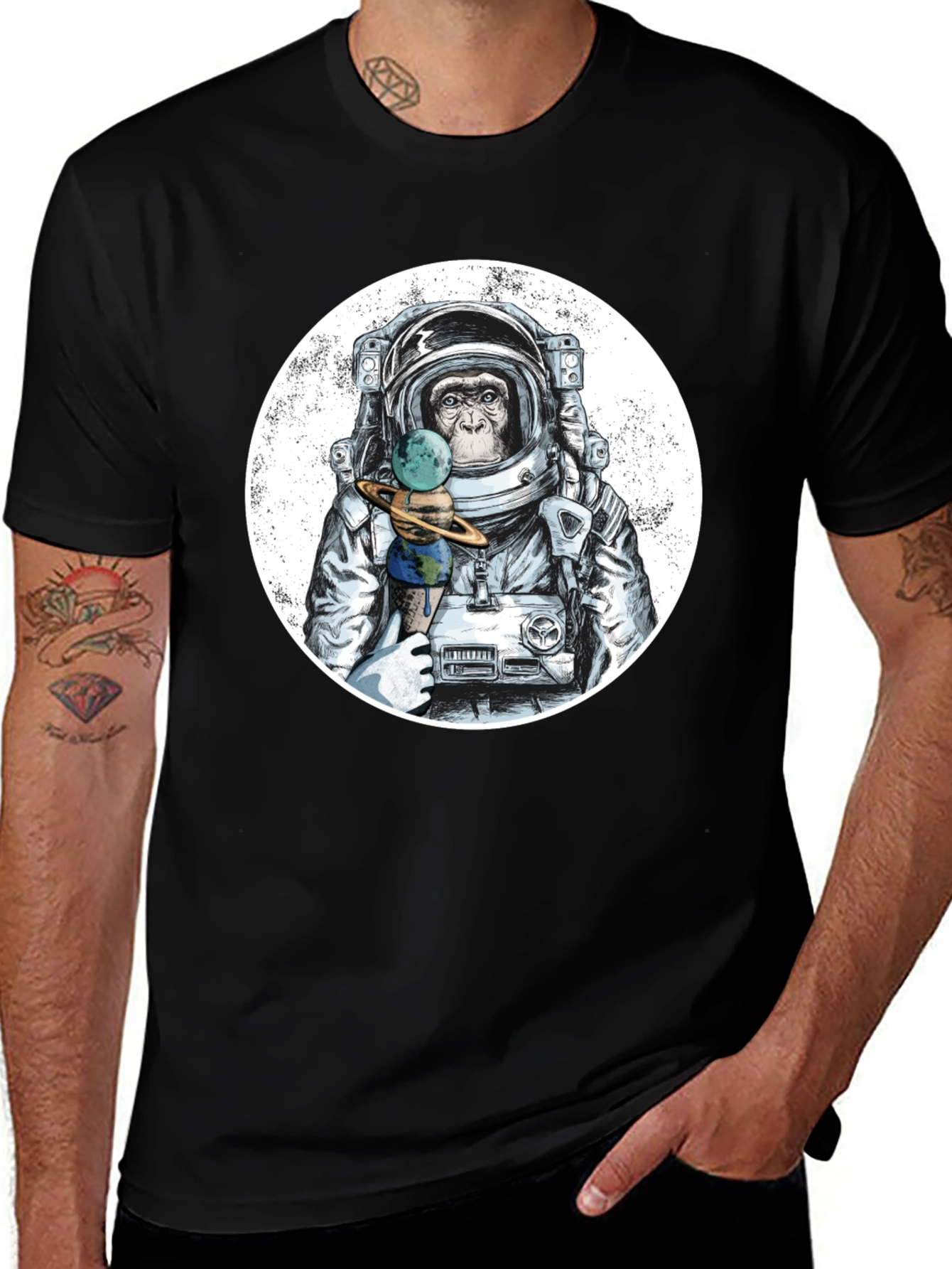Variant 22 of Astronaut Ape T-Shirt - Space Monkey Design