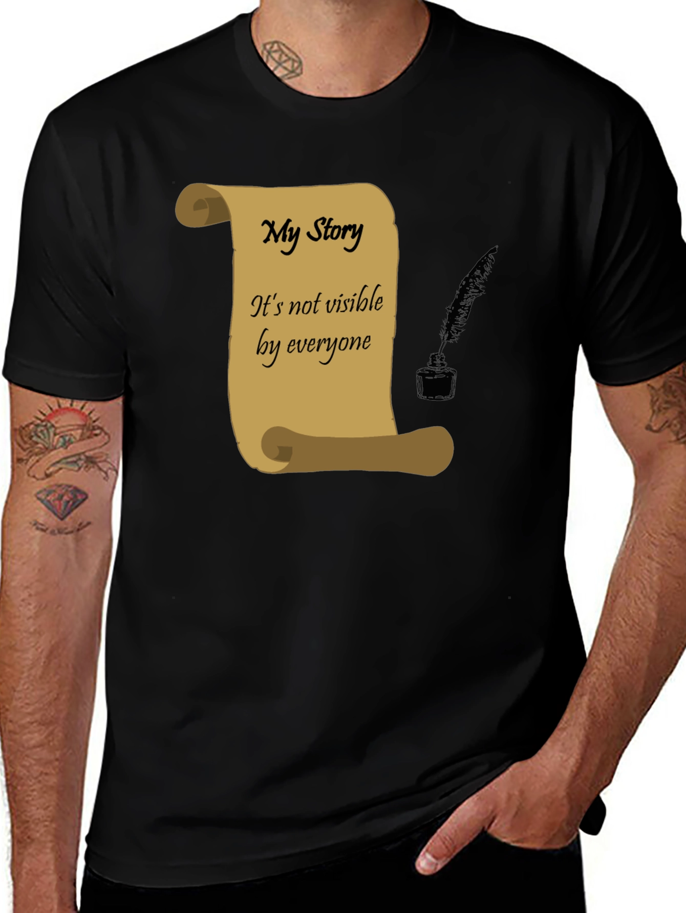 Variant 11 of My Story Scroll Graphic Tee - Unique Statement Shirt