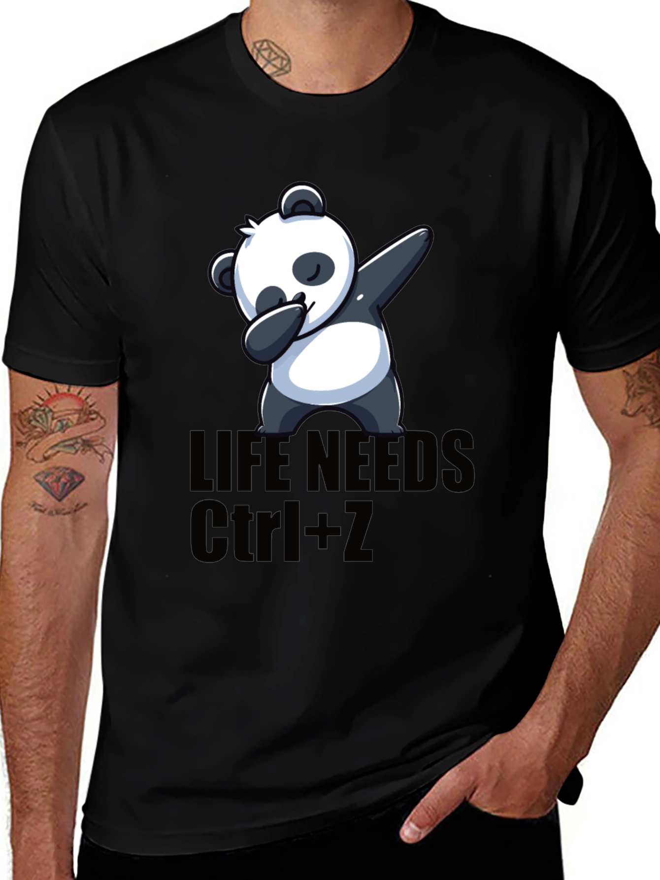 Variant 10 of Life Needs Ctrl+Z Panda Dab Graphic T-Shirt