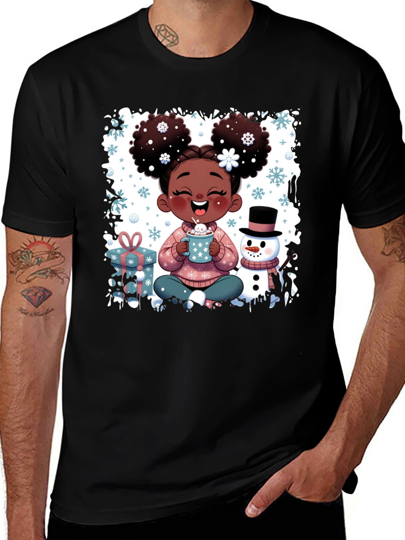 Variant 29 of Festive Holiday Girl Graphic Tee