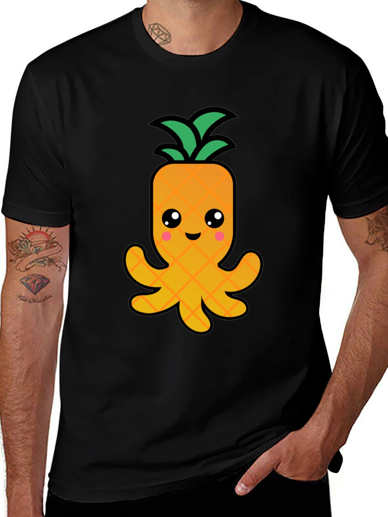 Pineapple Octopus Graphic Tee - Fun Kawaii T-Shirt