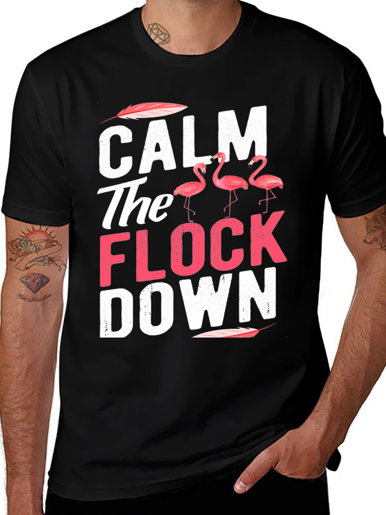 Variant 18 of Calm The Flock Down Flamingo T-Shirt