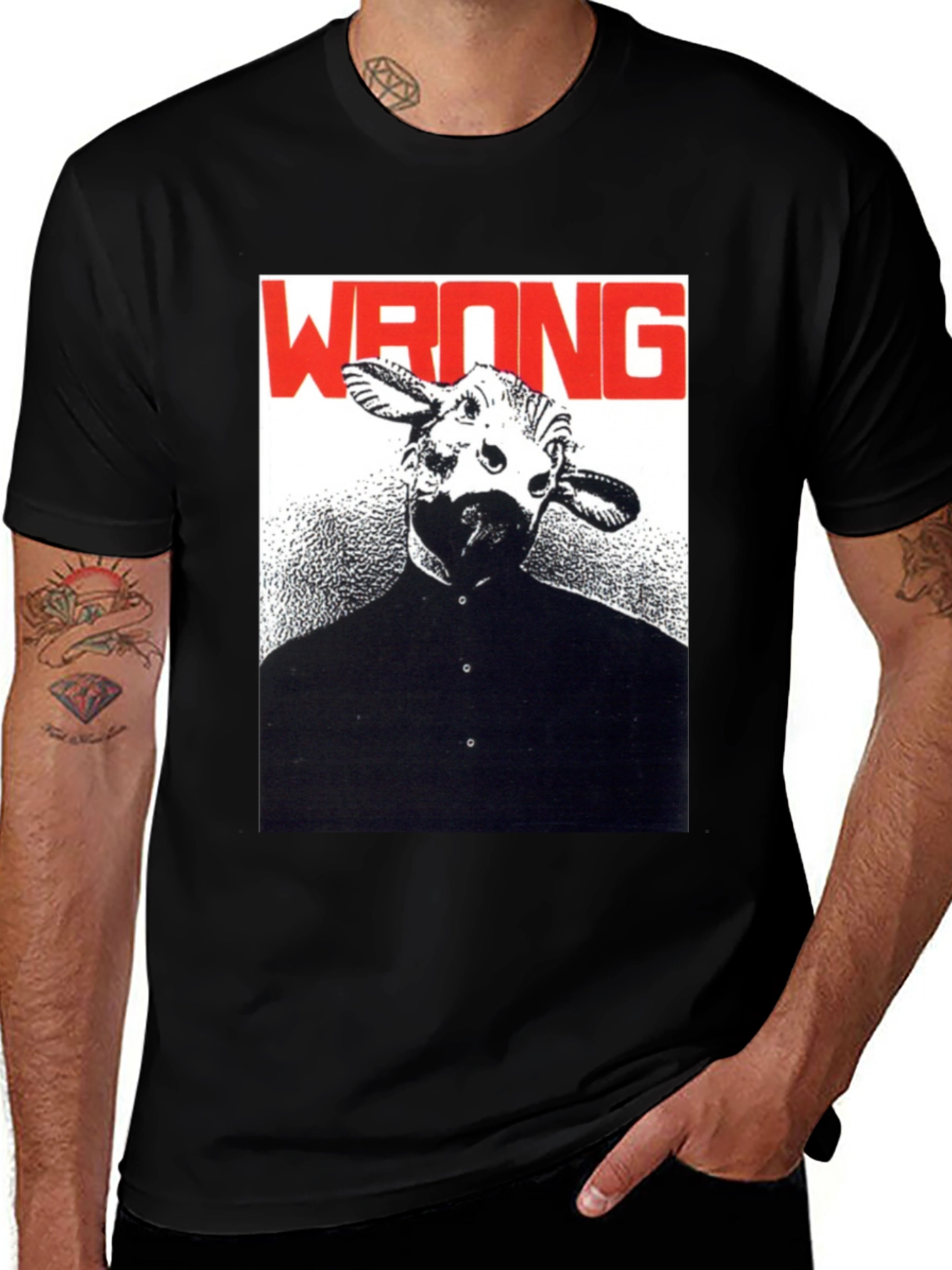 Variant 18 of Wrong Cow Mask Graphic T-Shirt
