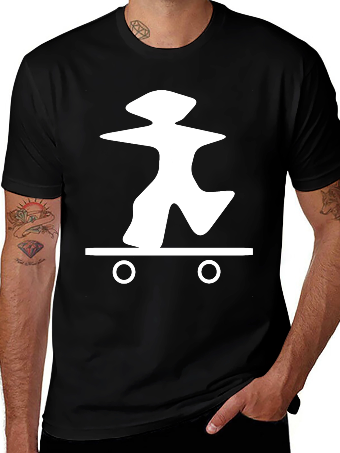Variant 10 of Skateboarding Graphic Tee - Casual Black T-Shirt