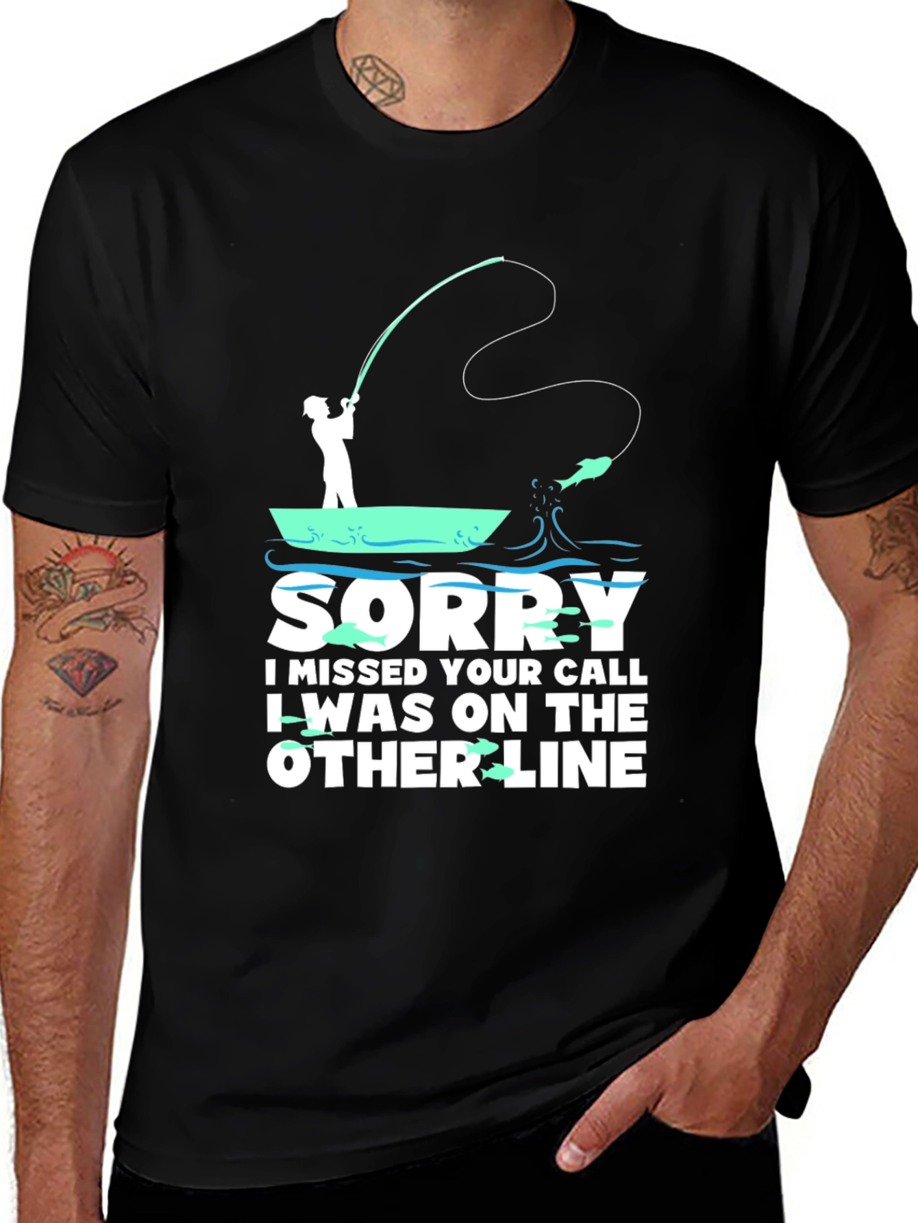 Variant 9 of Fisherman Sorry I Missed Your Call Graphic T-Shirt