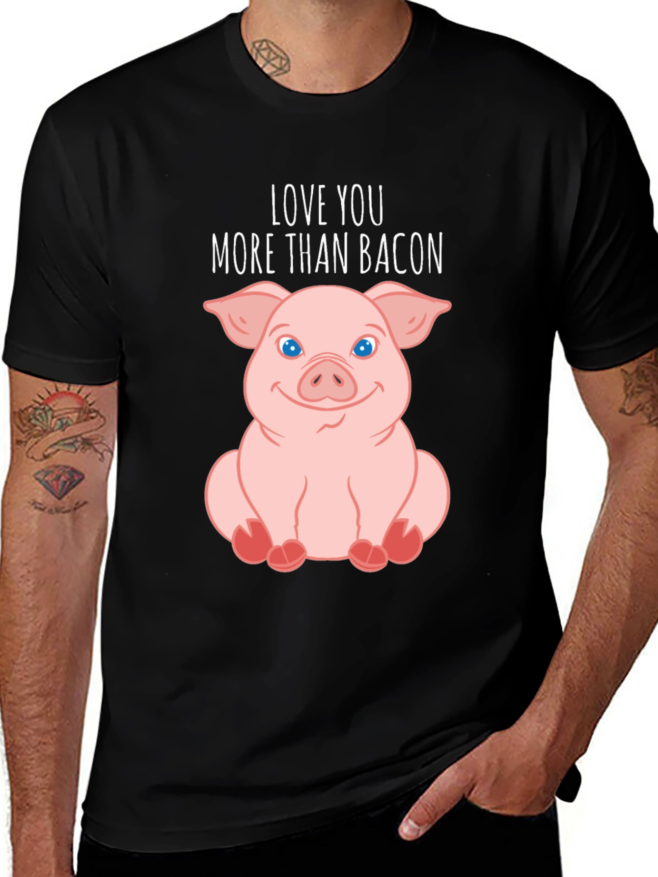 Variant 14 of Love You More Than Bacon Pig T-Shirt
