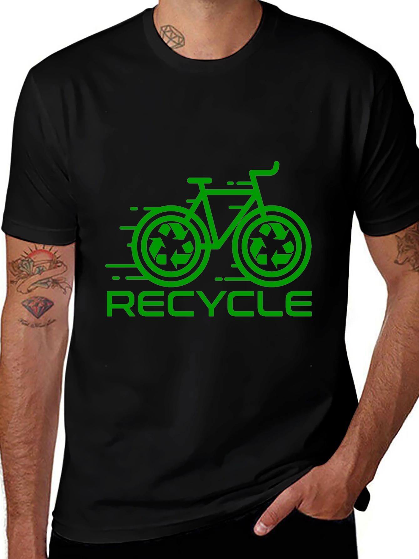 Variant 2 of Eco-Friendly Recycle Bike Graphic Tee