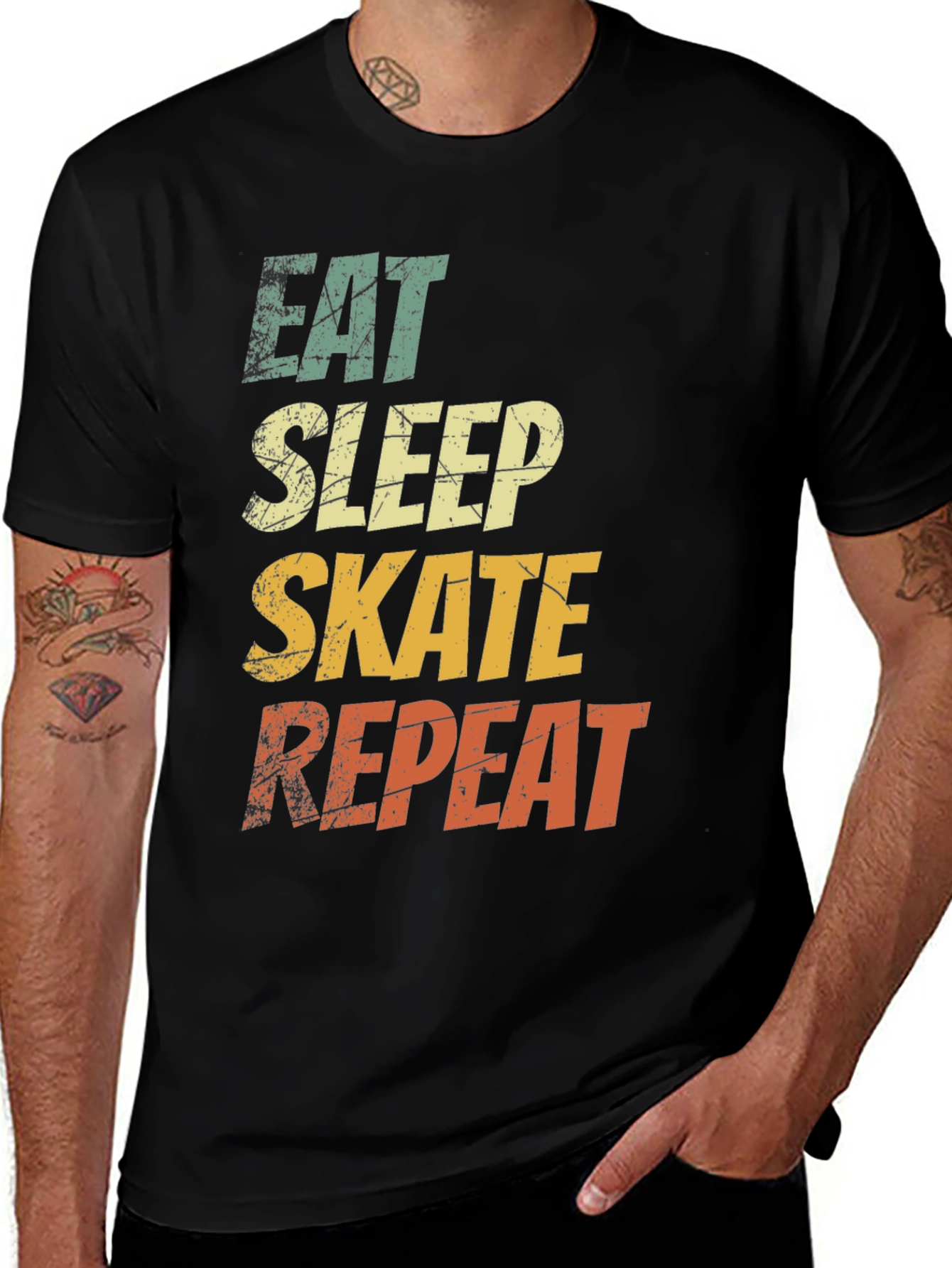 Variant 29 of Eat Sleep Skate Repeat T-Shirt - Retro Style Skater Tee