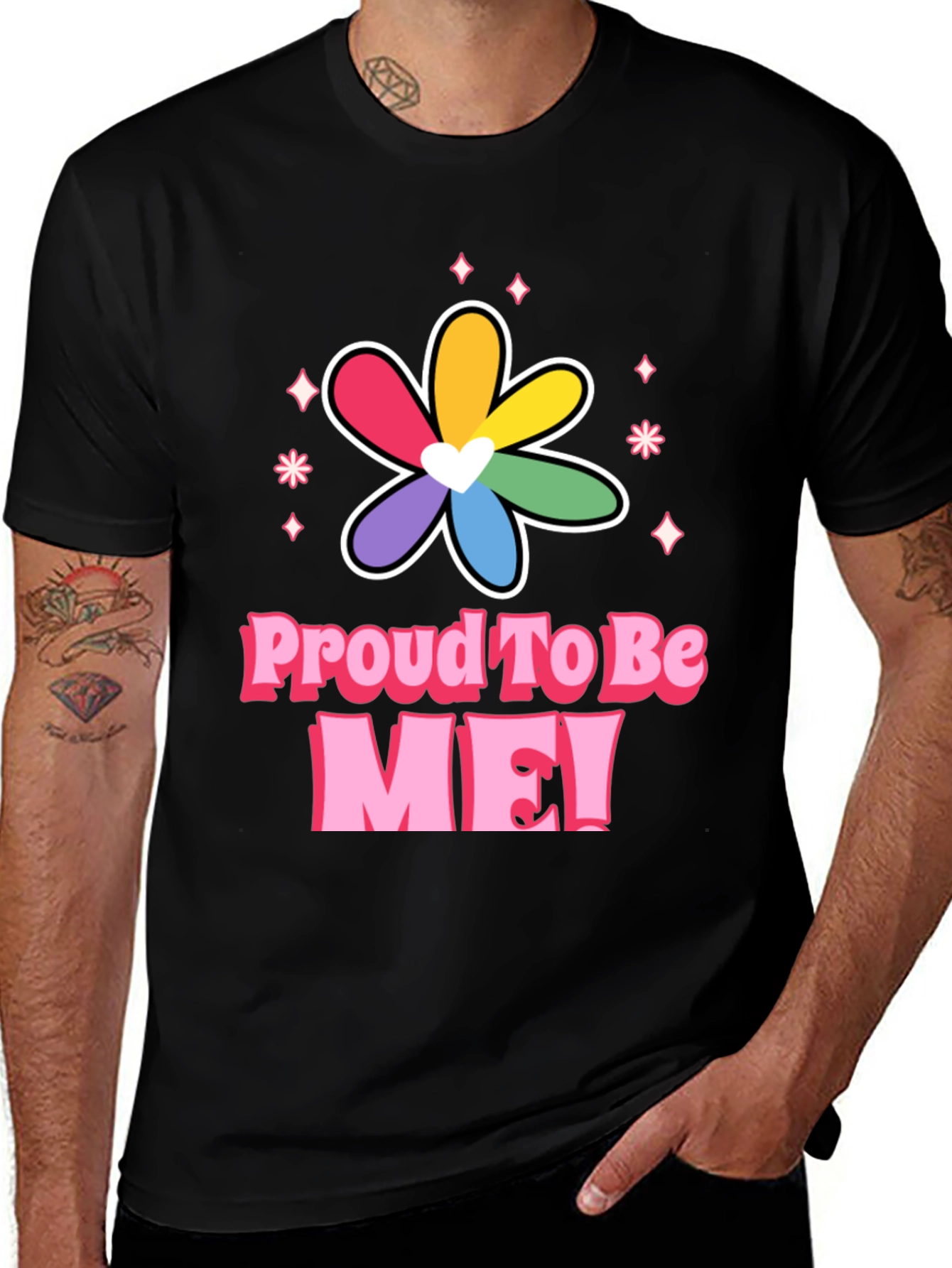 Variant 16 of Proud To Be ME! Rainbow Pride Flower Tee