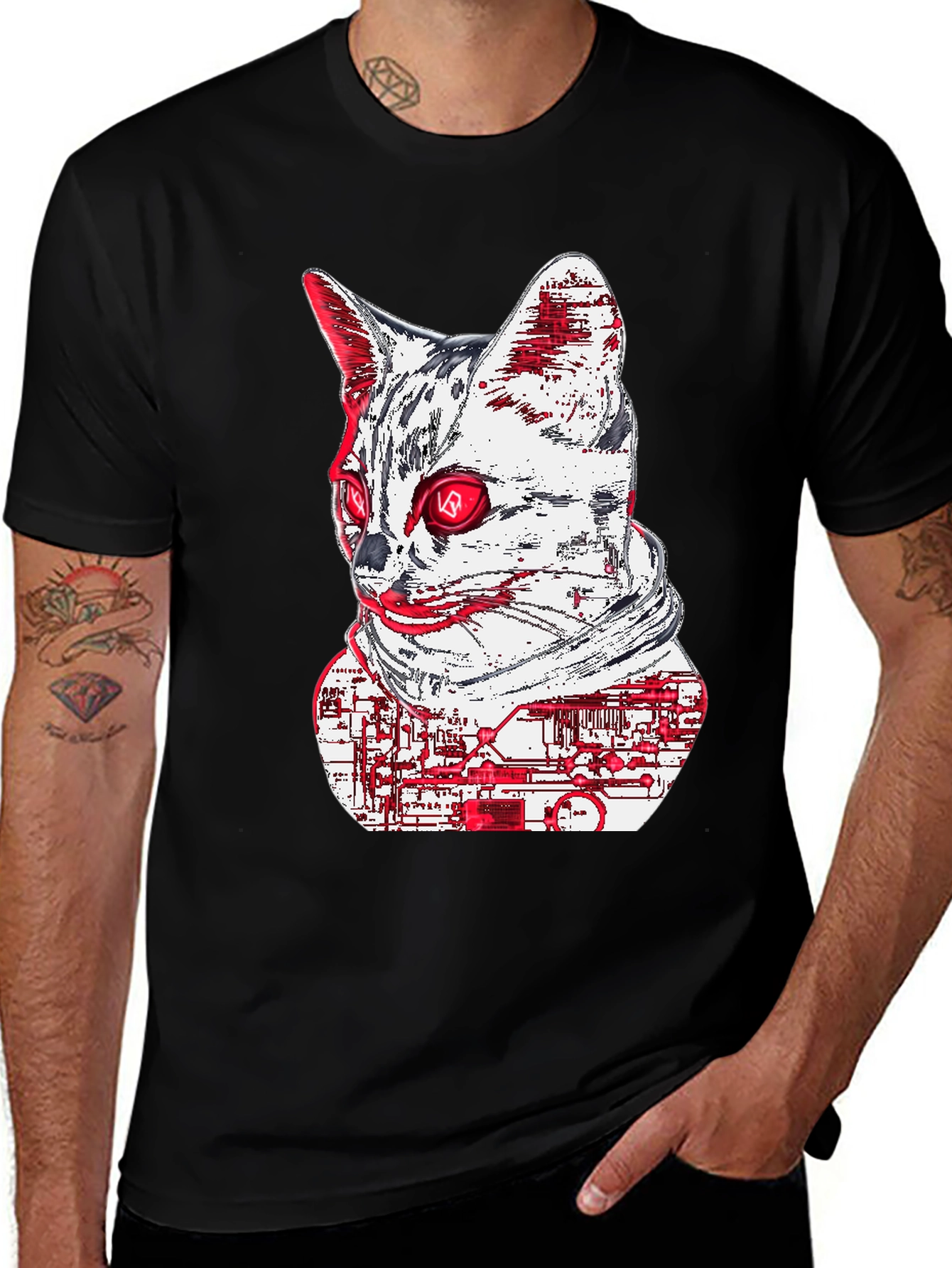 Variant 18 of Cyberpunk Cat T-Shirt