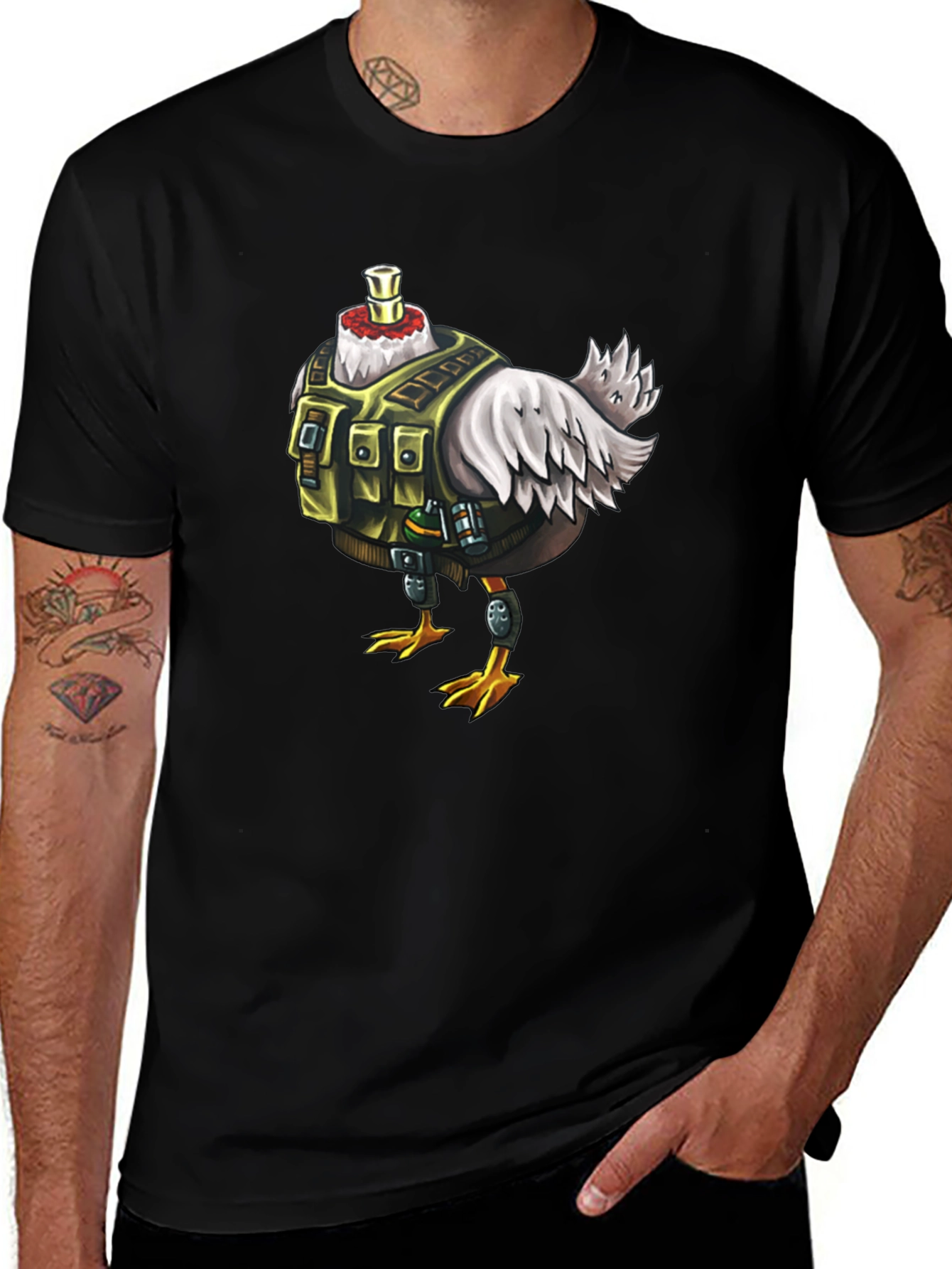 Variant 7 of Tactical Chicken T-Shirt - Military Humor Tee