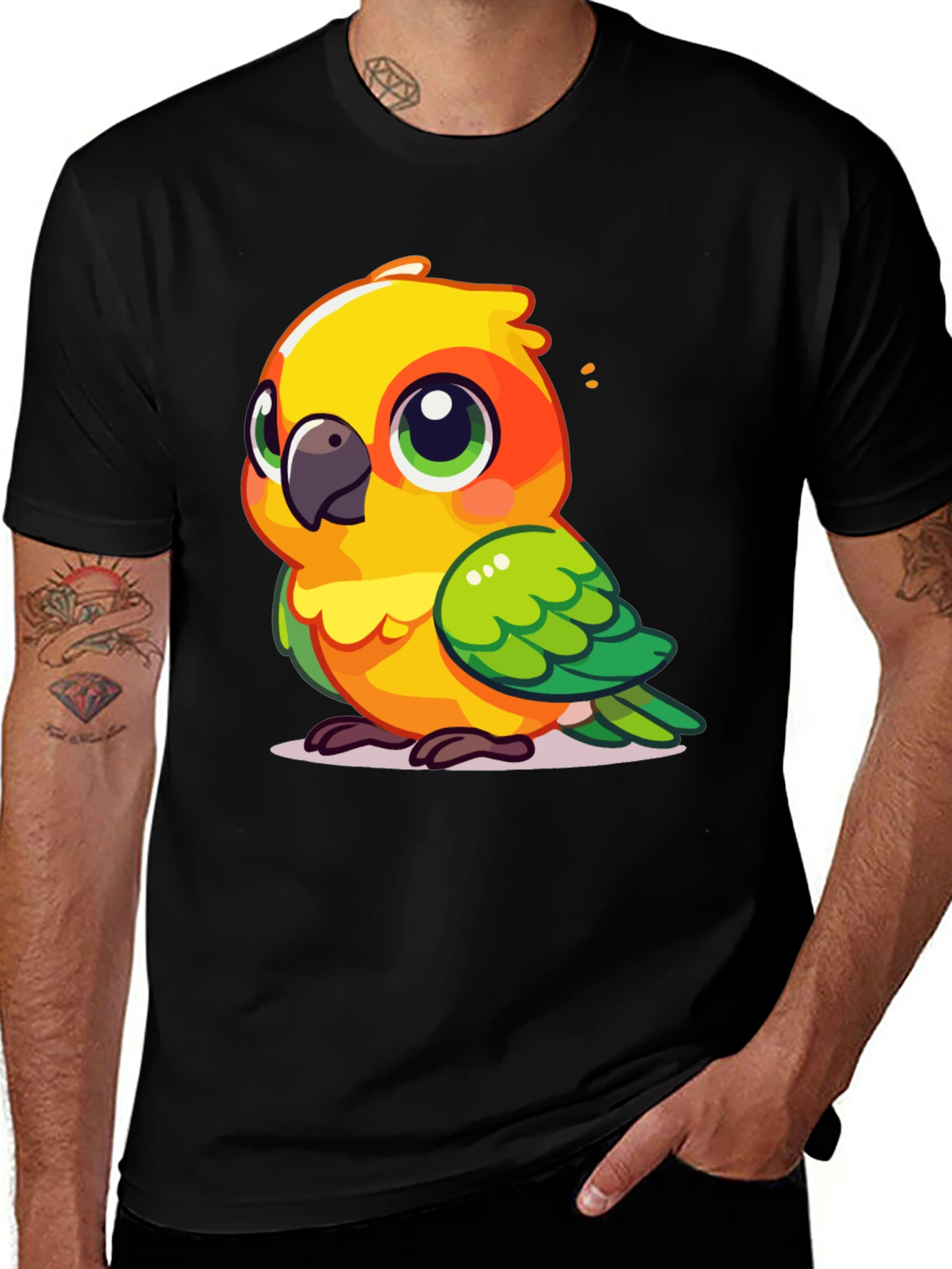 Variant 11 of Cute Parrot Graphic Tee - Fun Bird Lover's T-Shirt