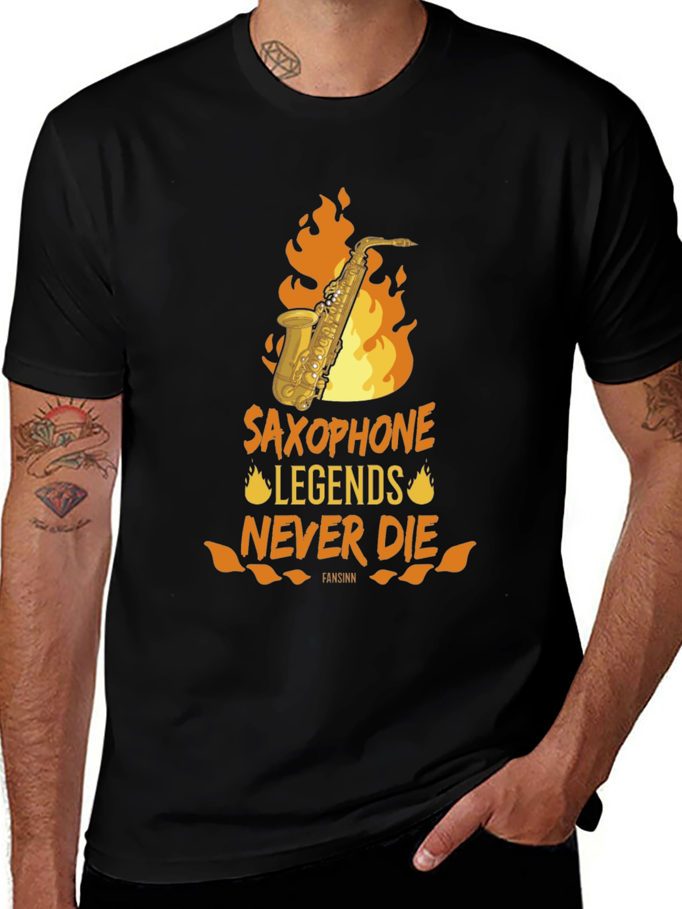 Variant 29 of Saxophone Legends Never Die Graphic Tee