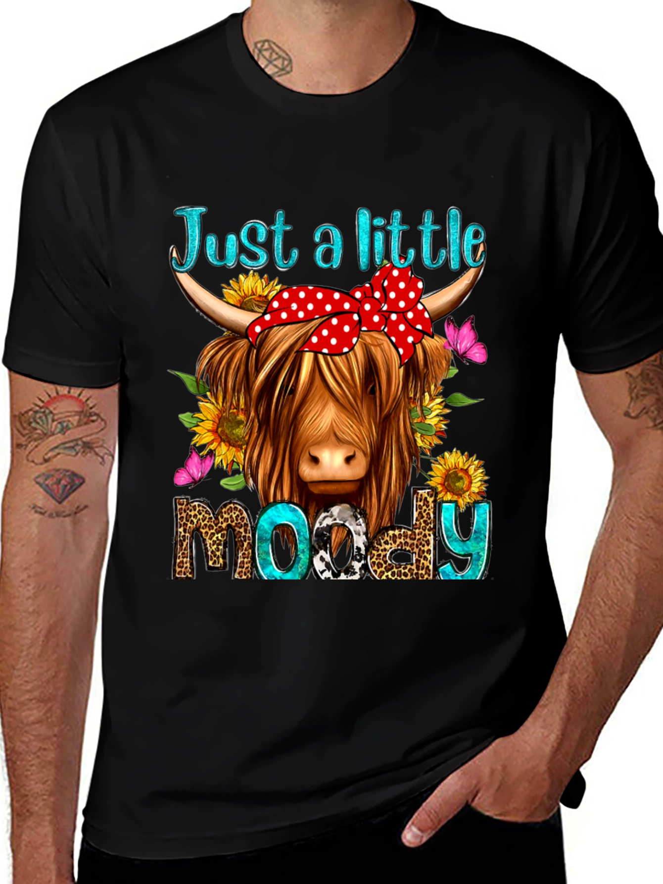 Just a Little Moody Cow Graphic Tee