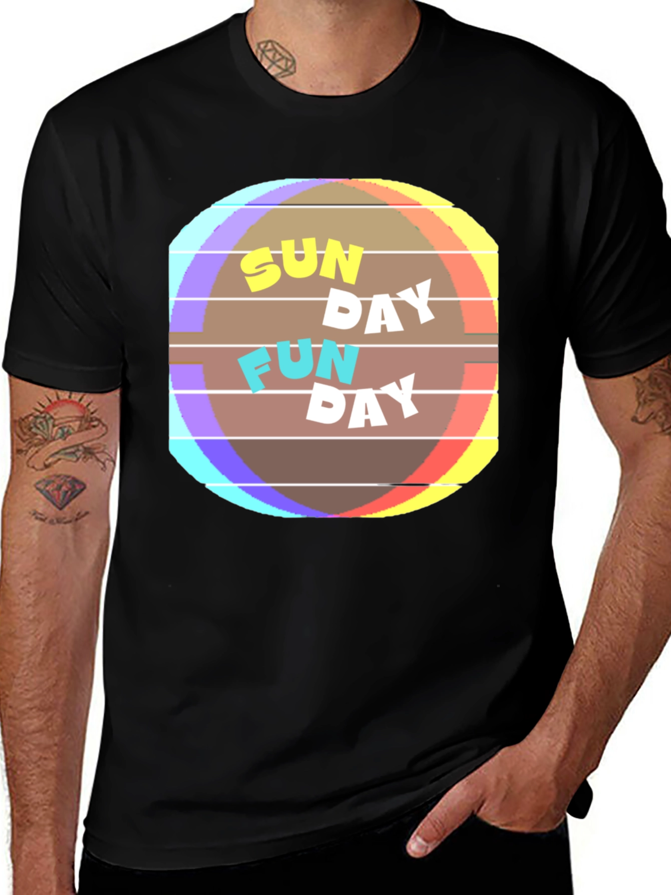 Sunday Fun Day Graphic Tee - Casual Black T-Shirt