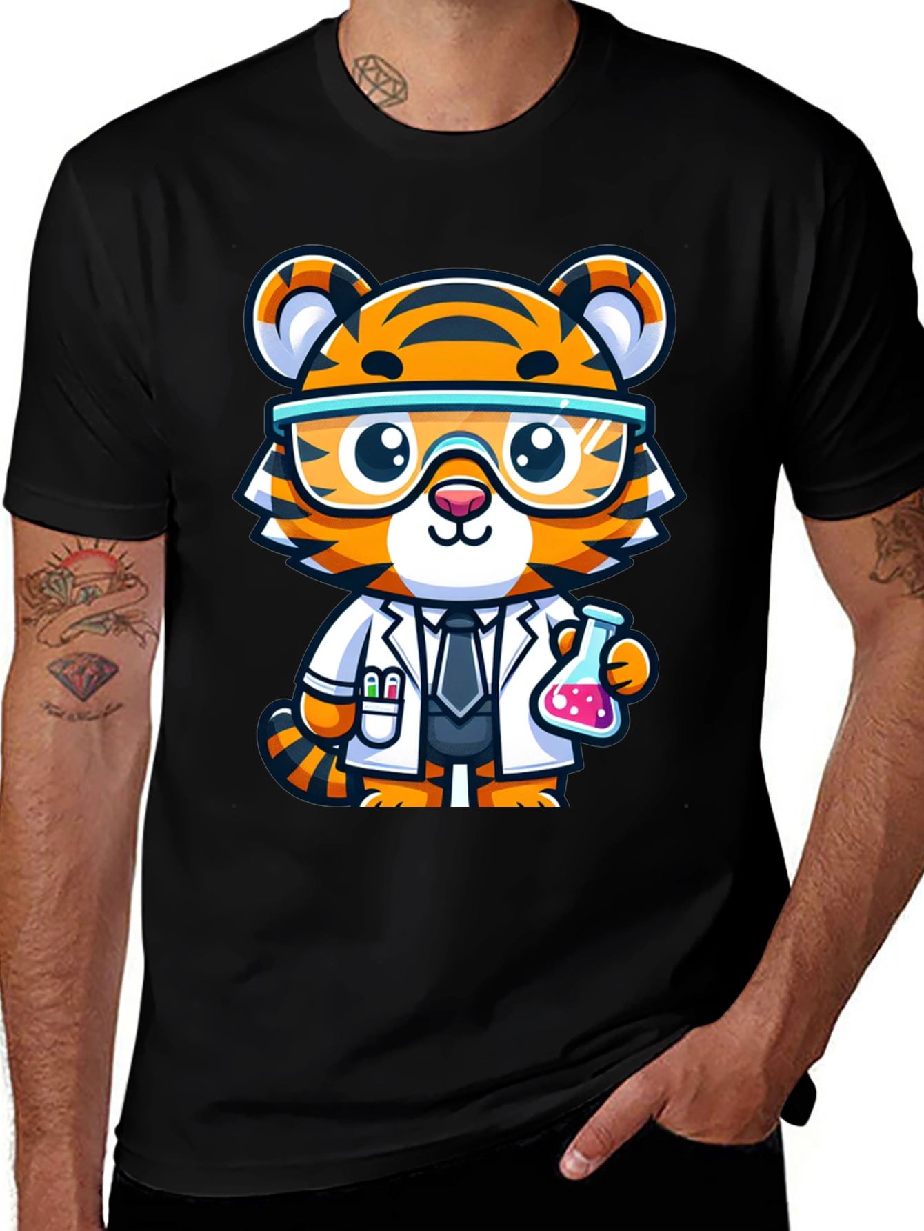 Scientist Tiger Graphic Tee
