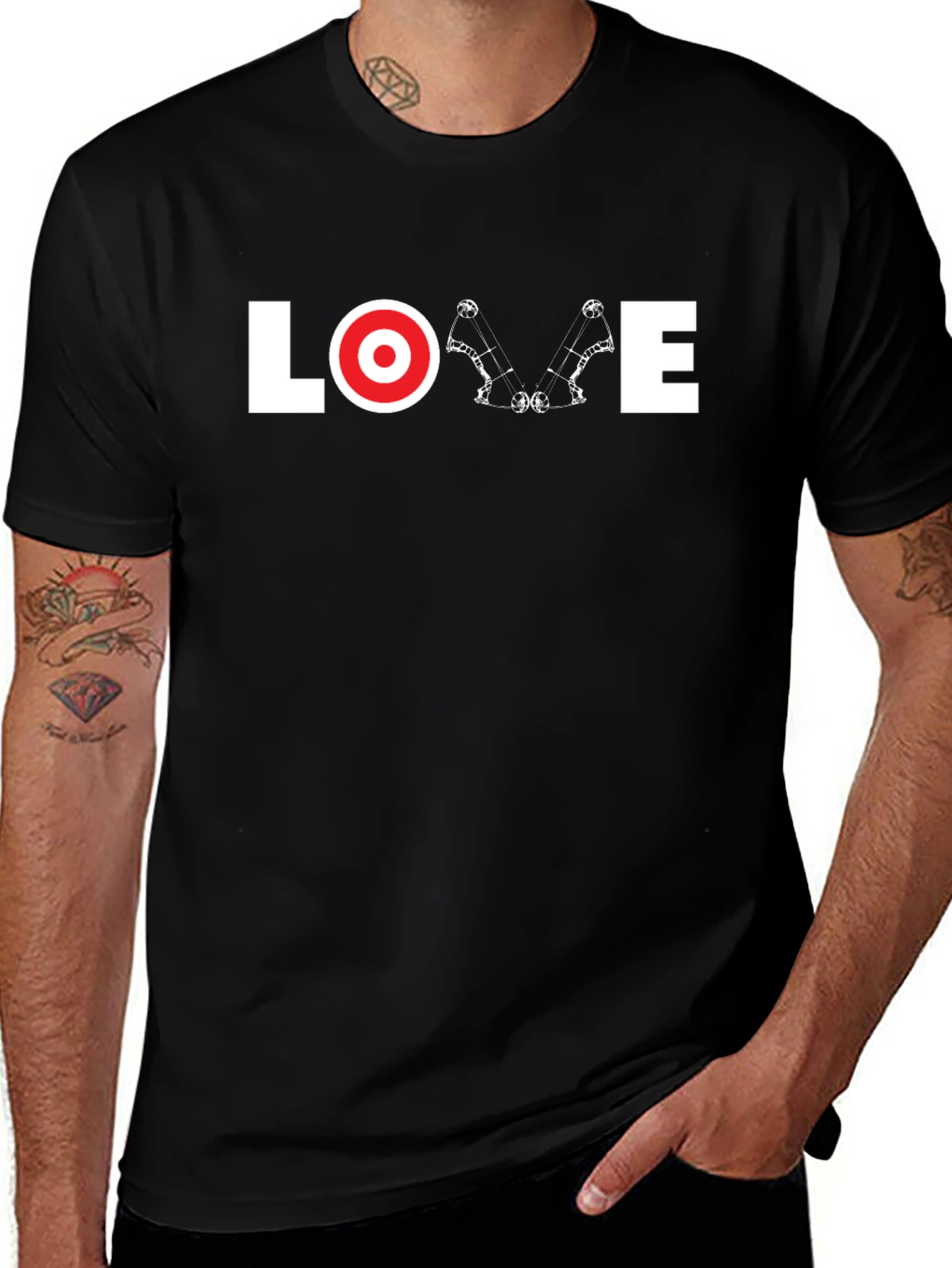 Variant 20 of Love Archery T-Shirt - Black Graphic Tee