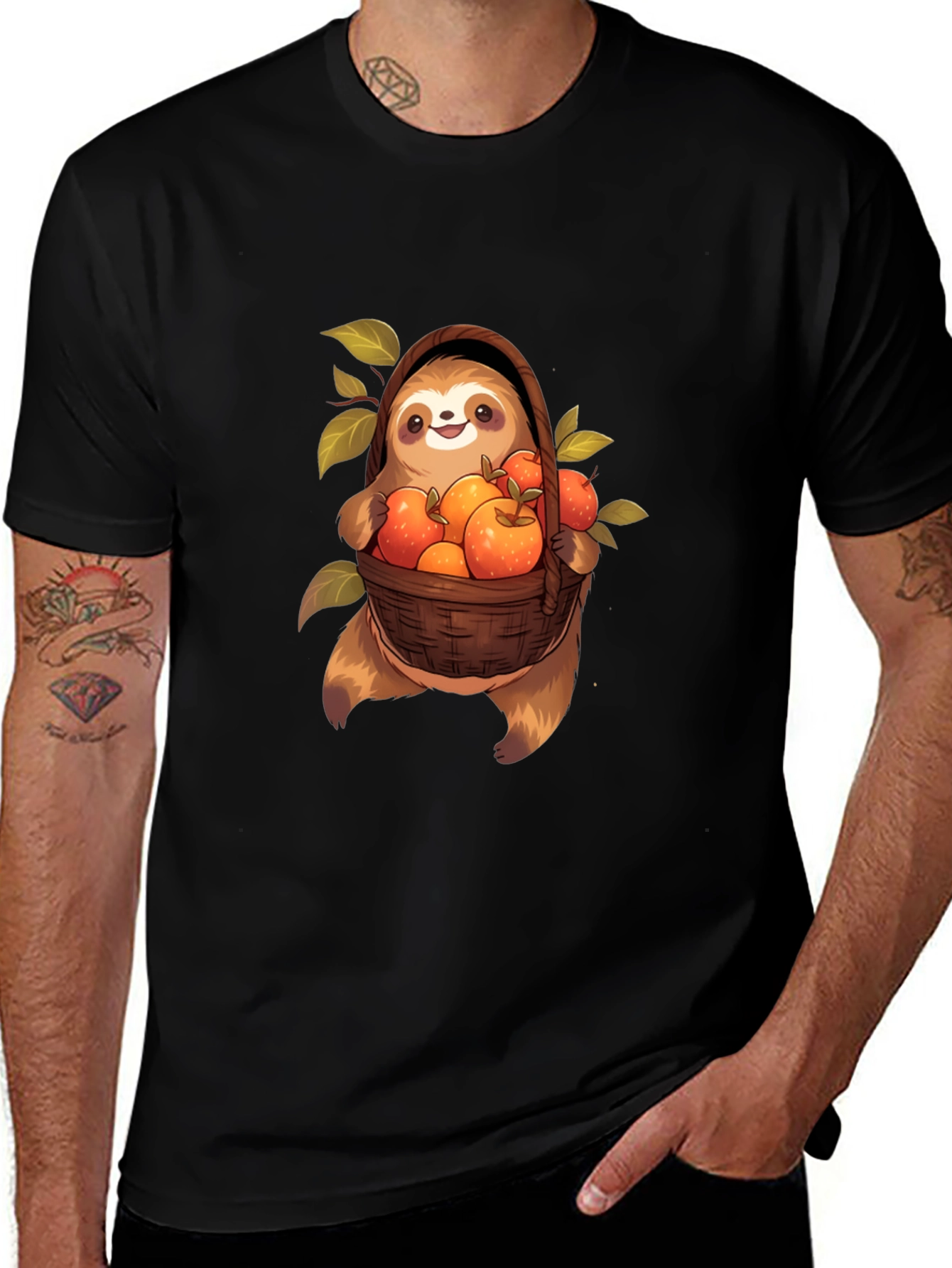 Variant 12 of Sloth with Apples Graphic Tee