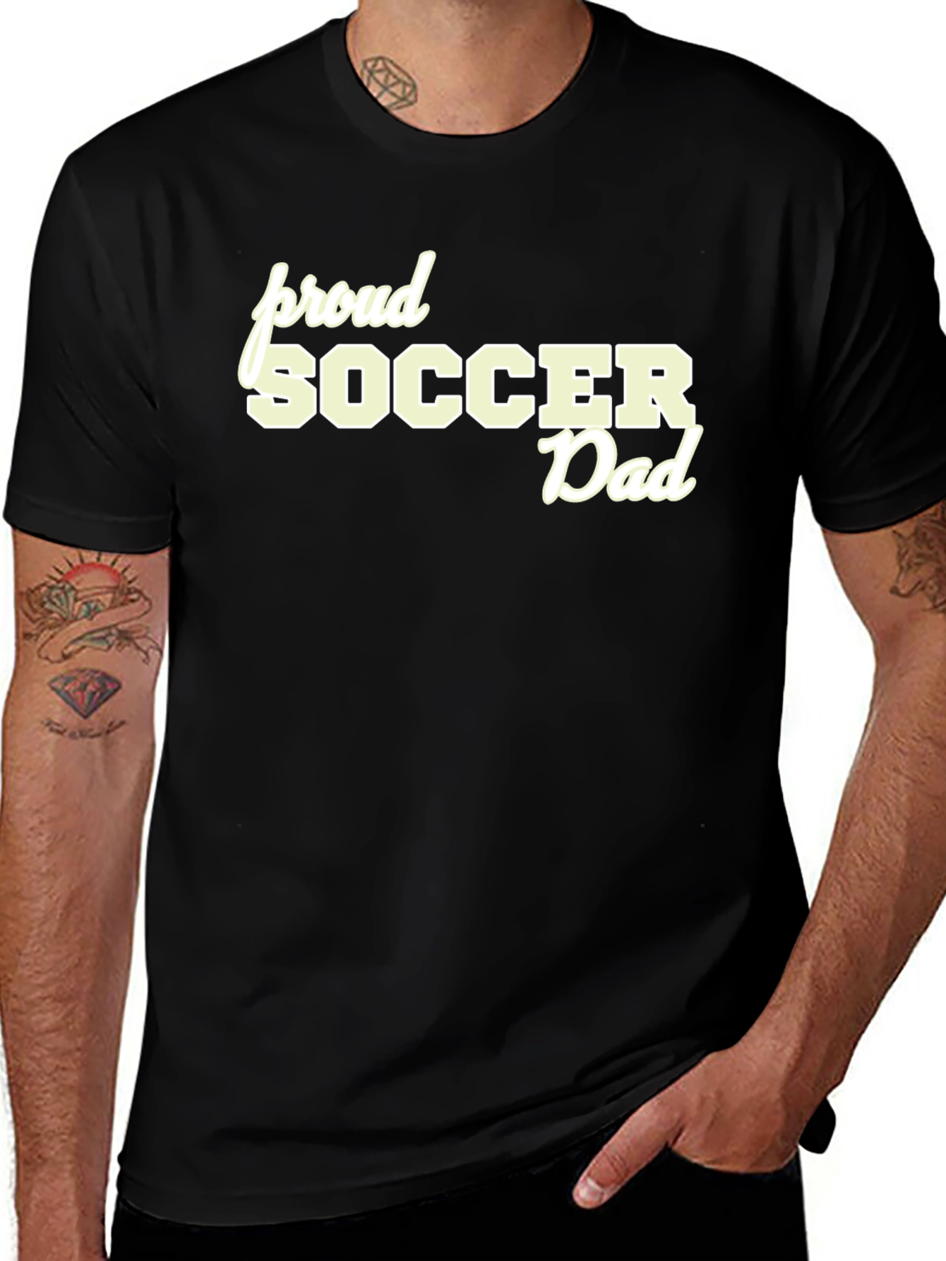 Proud Soccer Dad Black T-Shirt