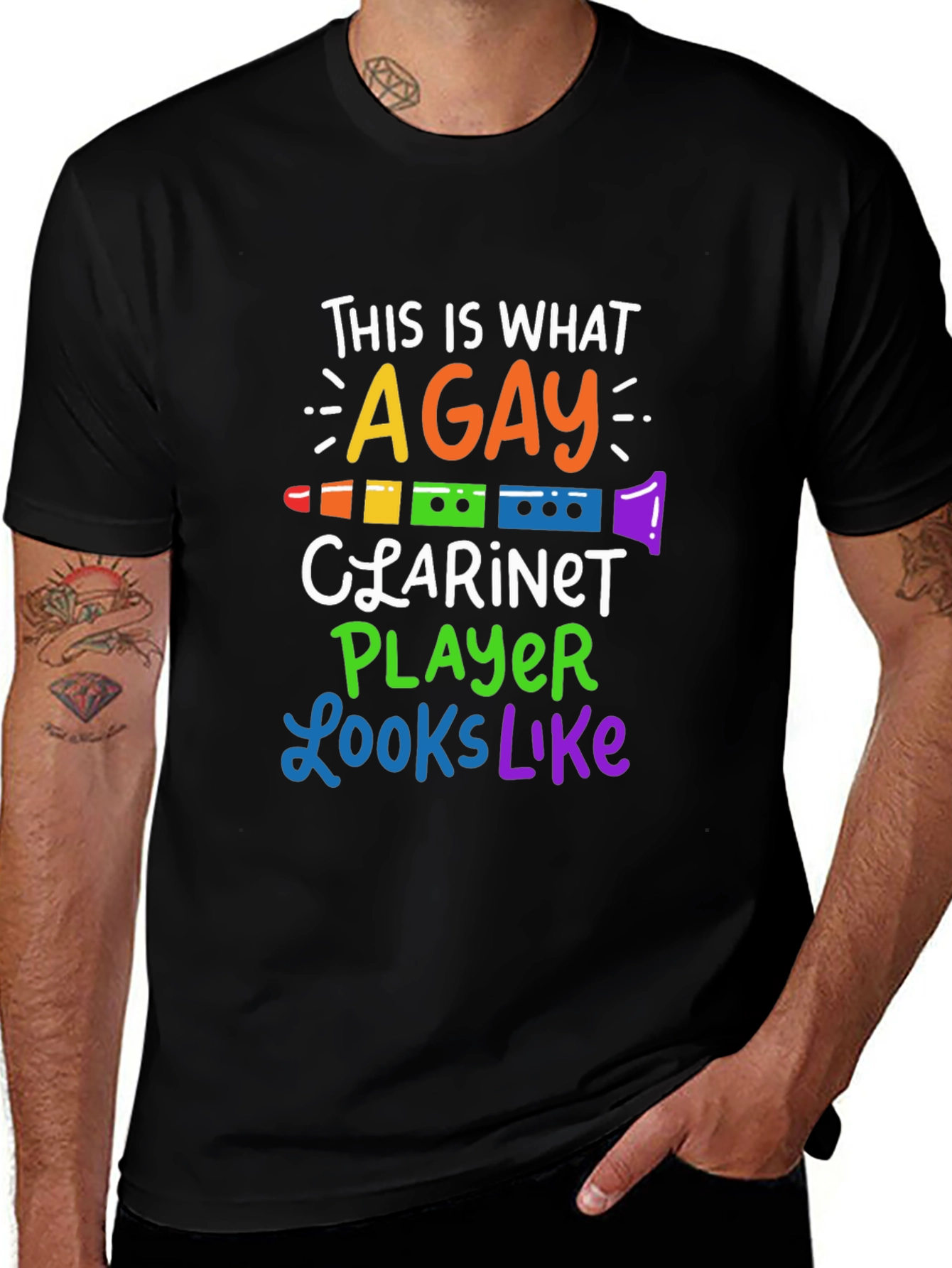 Gay Clarinet Player T-Shirt: LGBTQ Pride Musical Tee