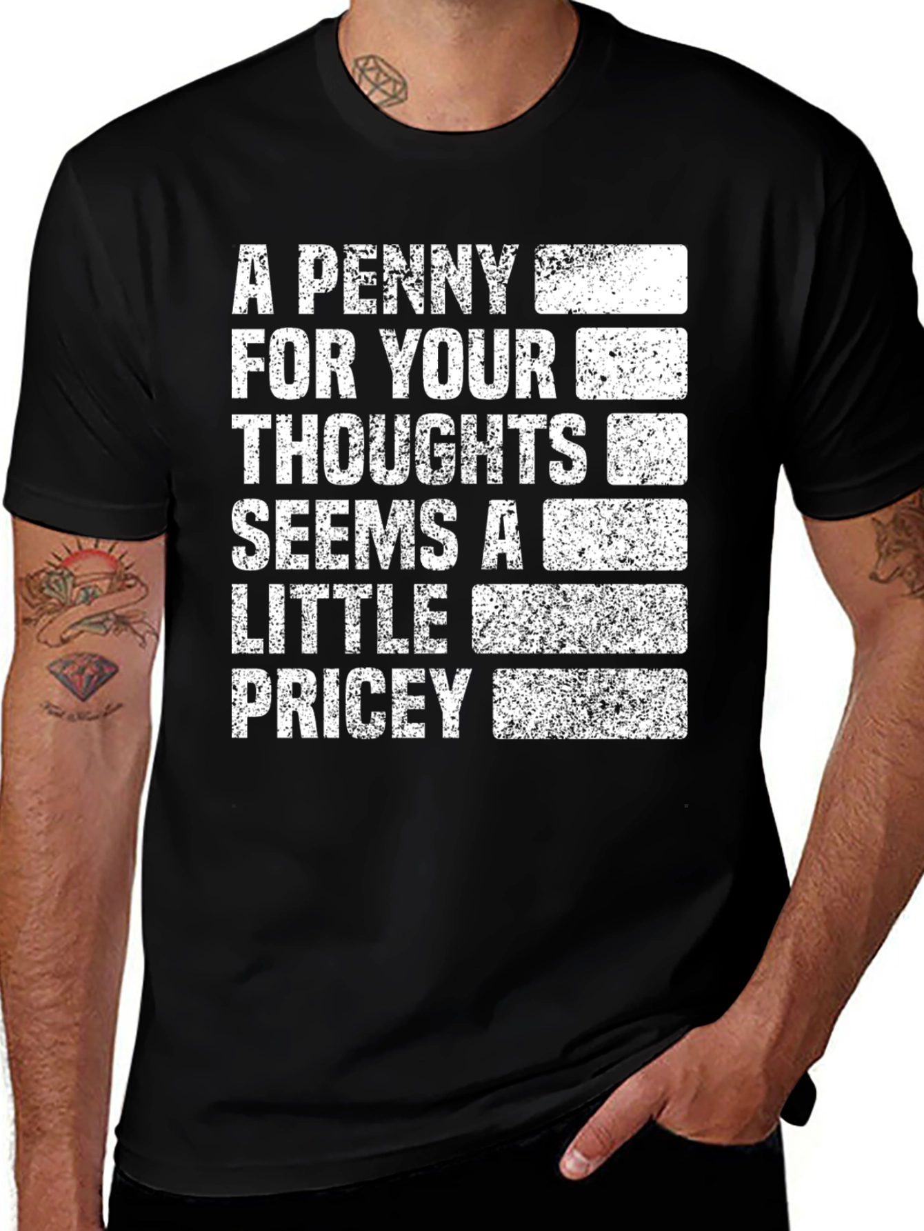 Variant 14 of Funny A Penny For Your Thoughts Graphic Tee