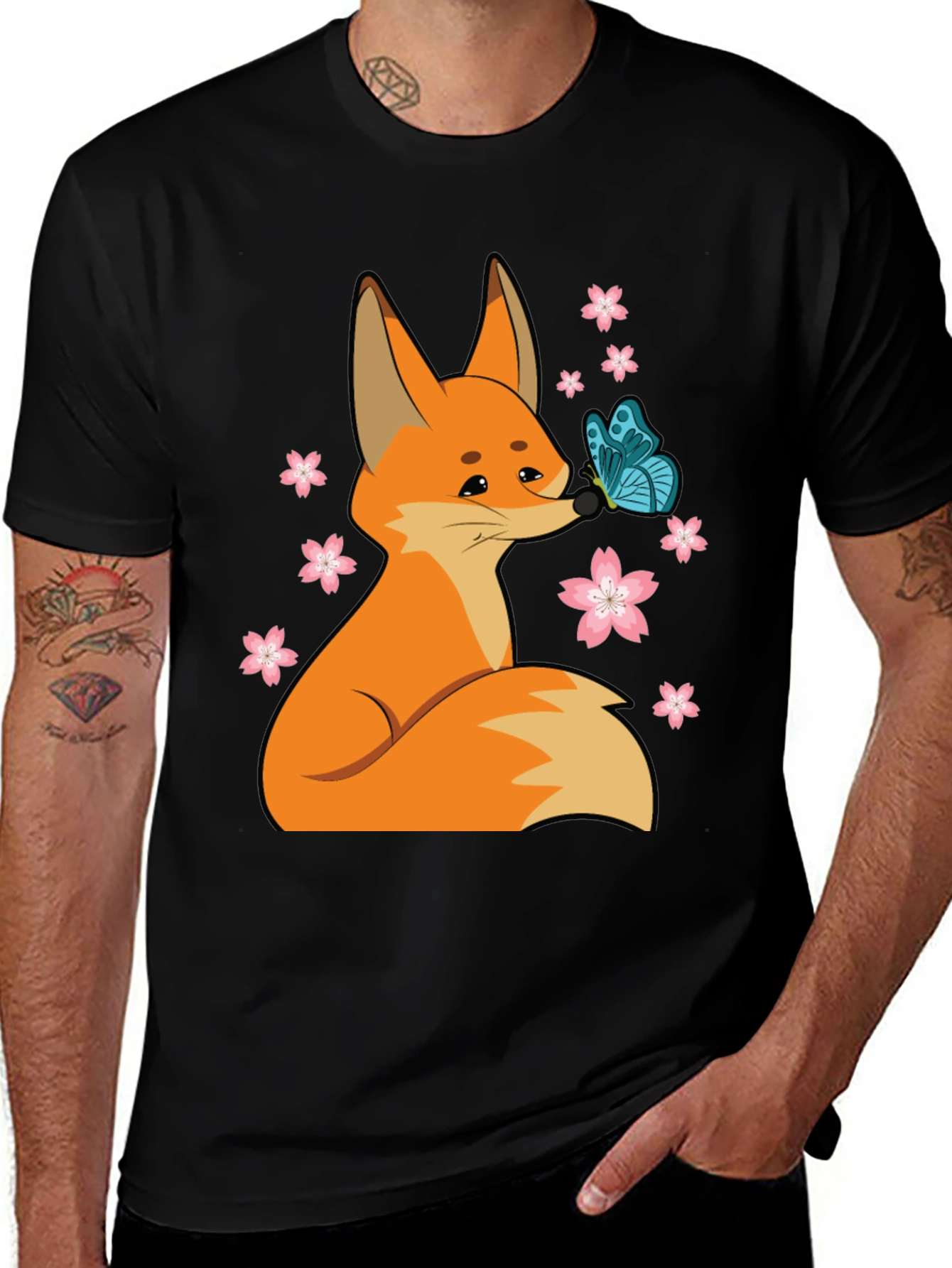 Variant 14 of Fox and Butterfly Graphic Tee