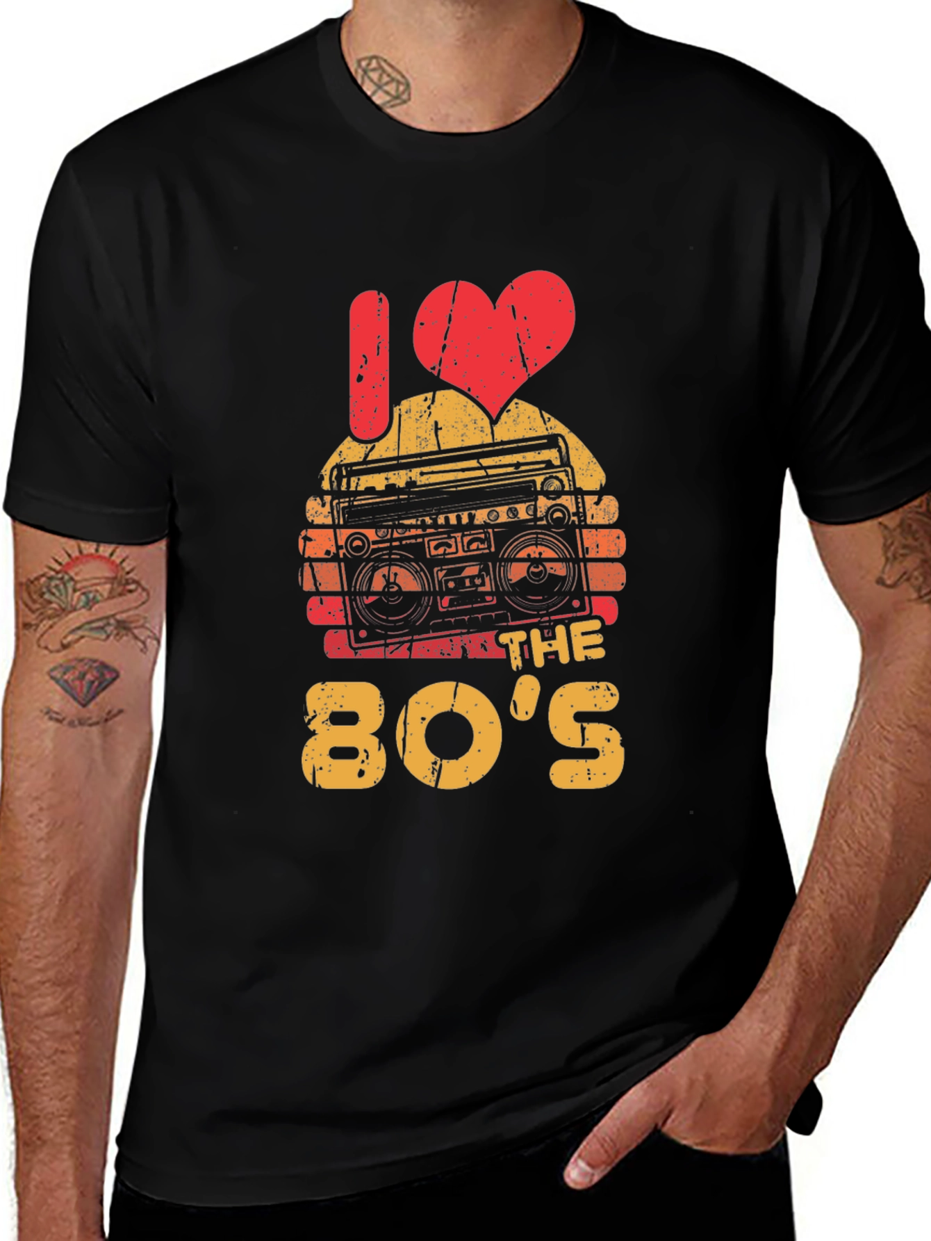 Variant 13 of I Love the 80s Retro Boombox Graphic T-Shirt