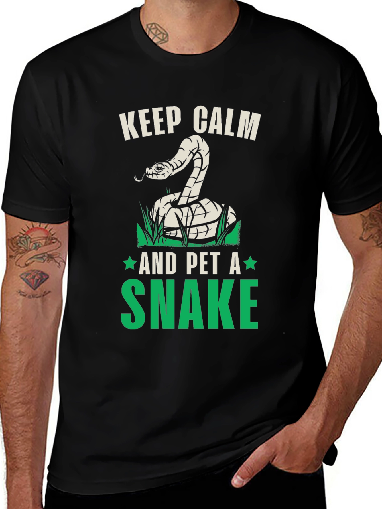 Variant 7 of Keep Calm and Pet A Snake Graphic T-Shirt