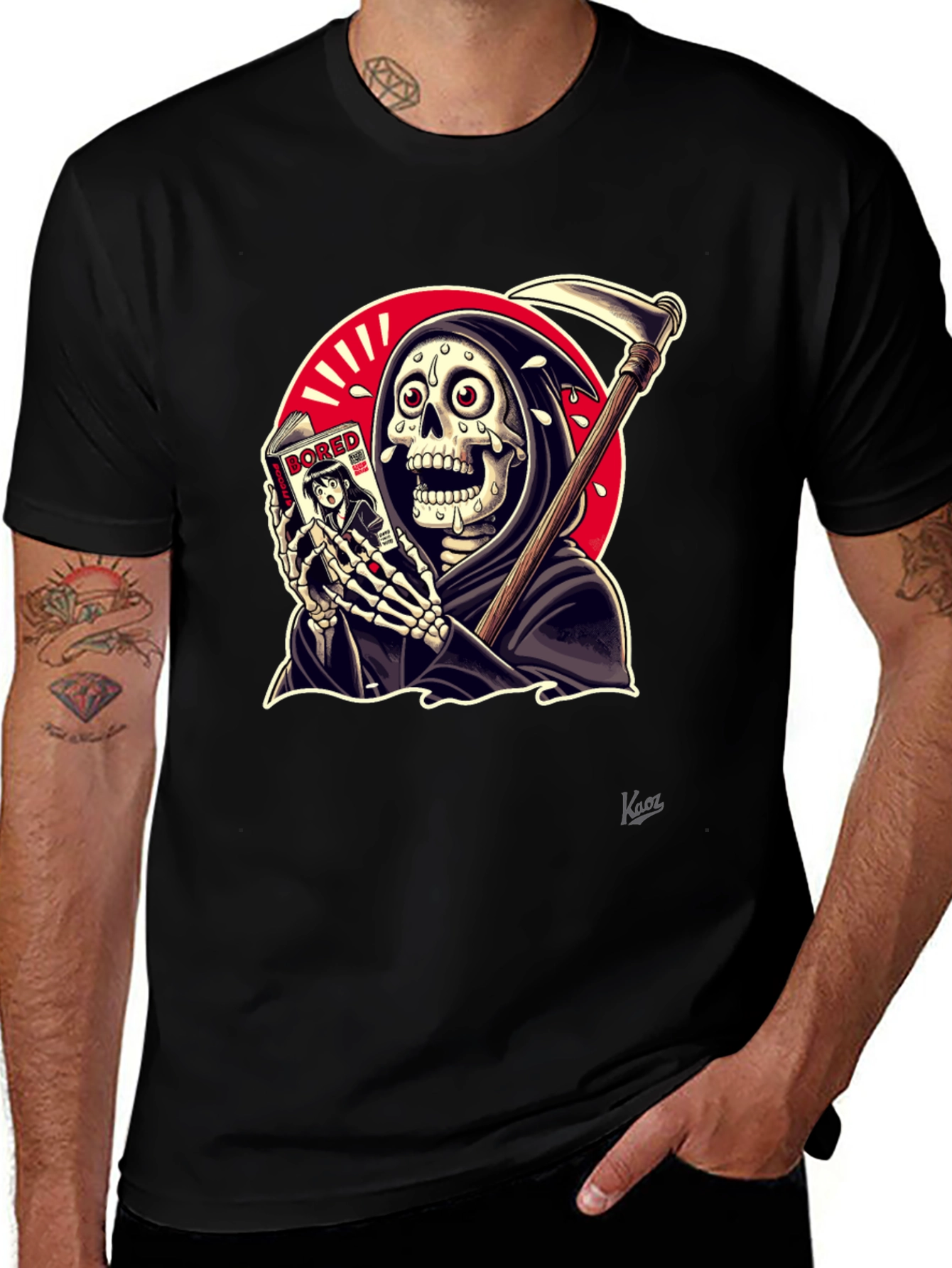 Variant 24 of Grim Reaper Reading T-Shirt