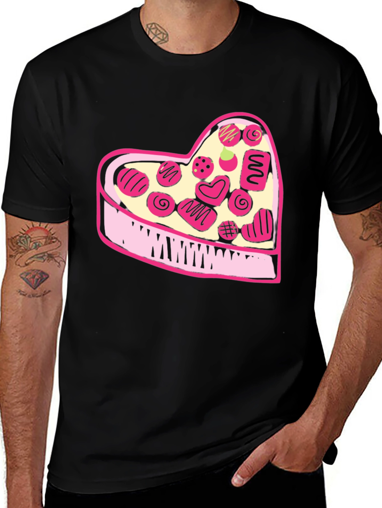 Variant 6 of Heart Chocolate Box Graphic Tee - Valentines Day Shirt