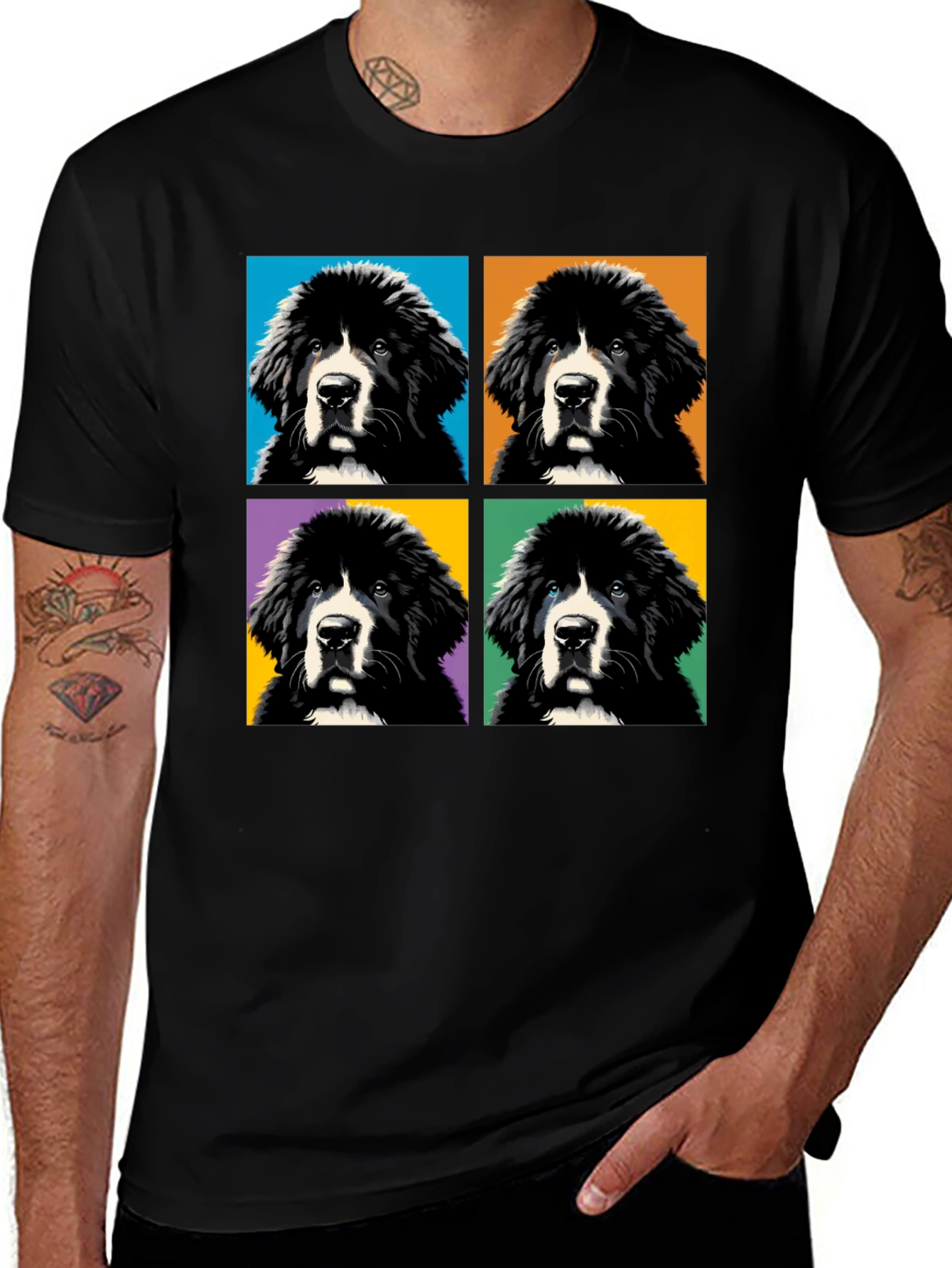 Variant 7 of Pop Art Newfoundland Dog T-Shirt
