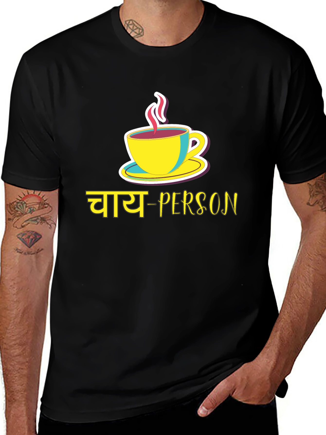 Chai-Person Graphic Tee - Black Short Sleeve Shirt
