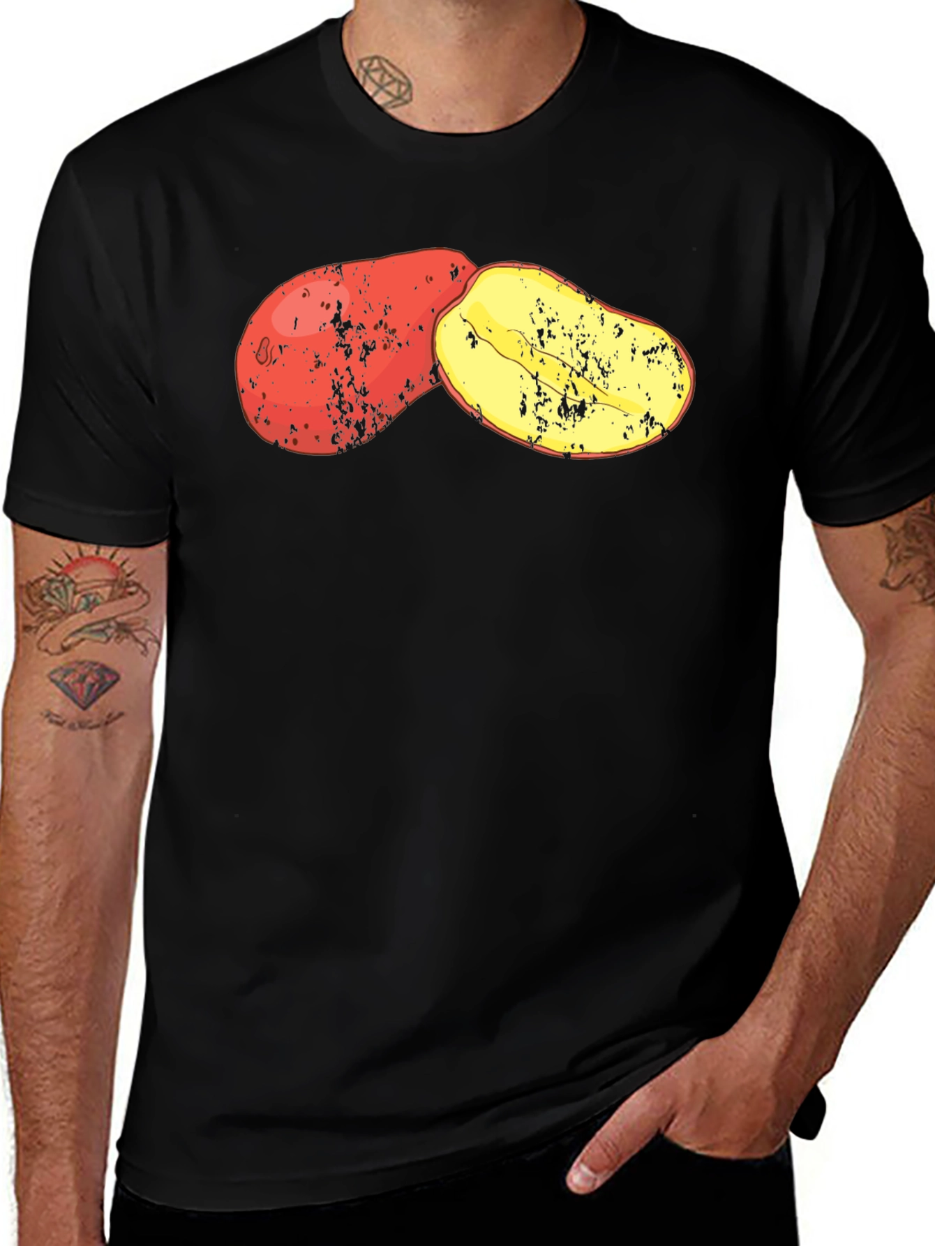 Potato Graphic Black T-Shirt