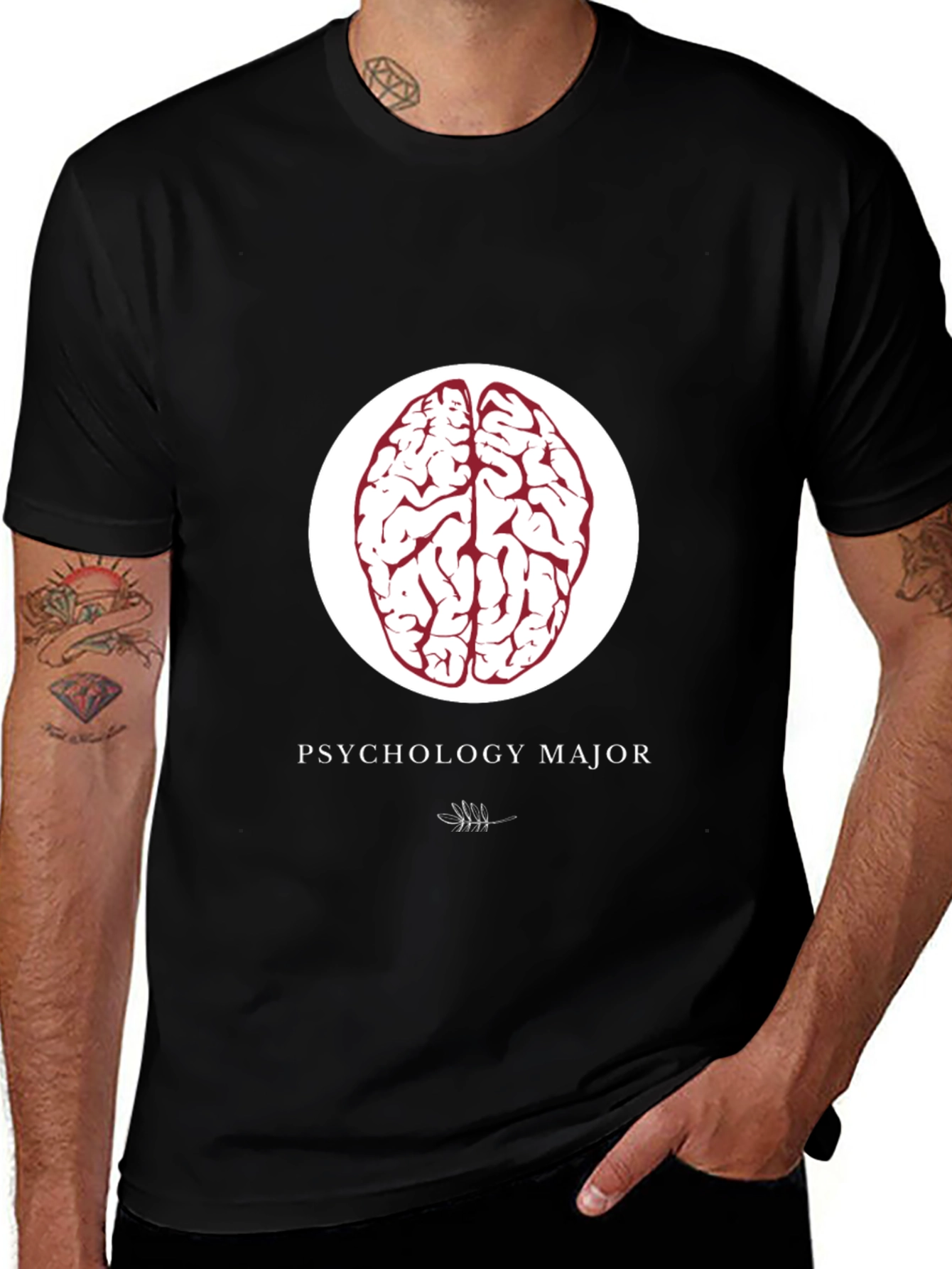 Psychology Major T-Shirt - Brain Design