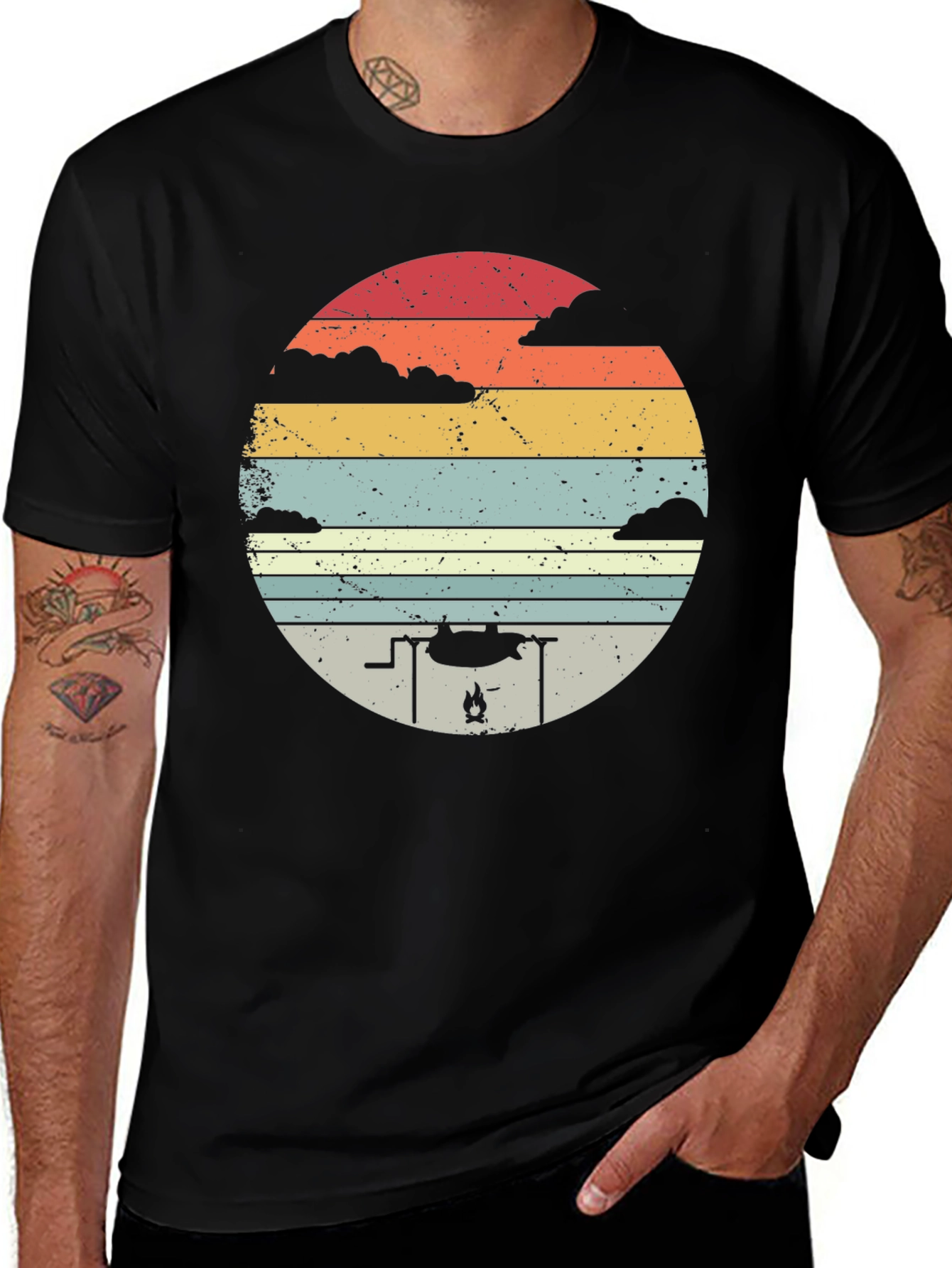 Variant 28 of Retro Campfire T-Shirt - Outdoor Adventure Tee