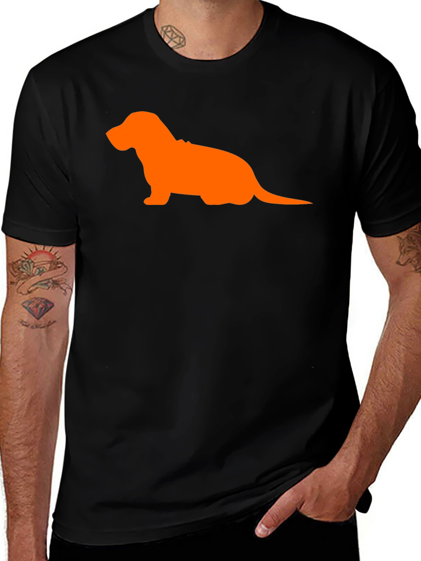 Variant 15 of Dachshund Silhouette T-Shirt - Black